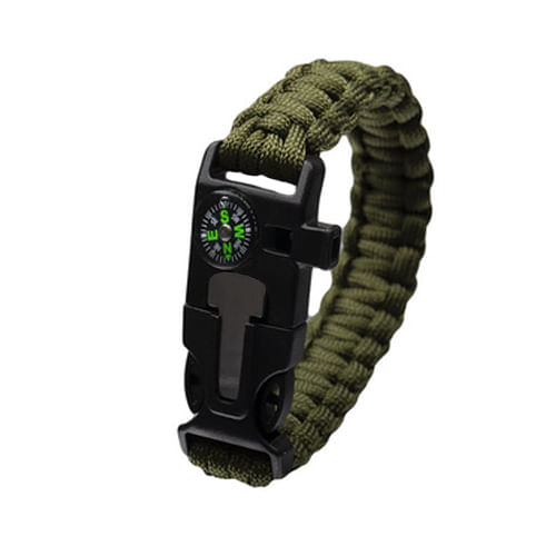 Bratara supravietuire IdeallStore®, Military Surplus, paracord, 26 cm, verde - 1 | YEO