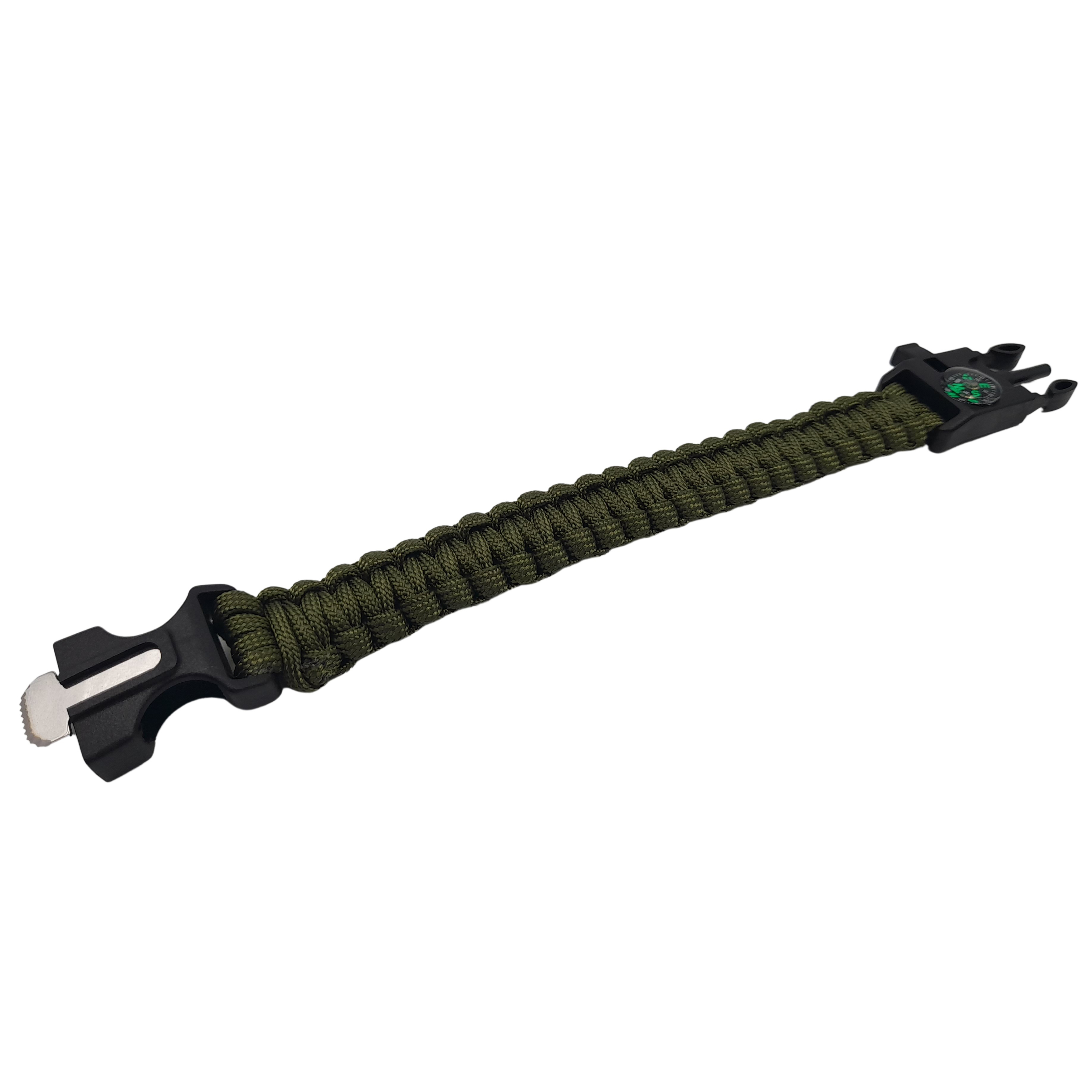 Bratara supravietuire IdeallStore®, Military Surplus, paracord, 26 cm, verde - 2 | YEO