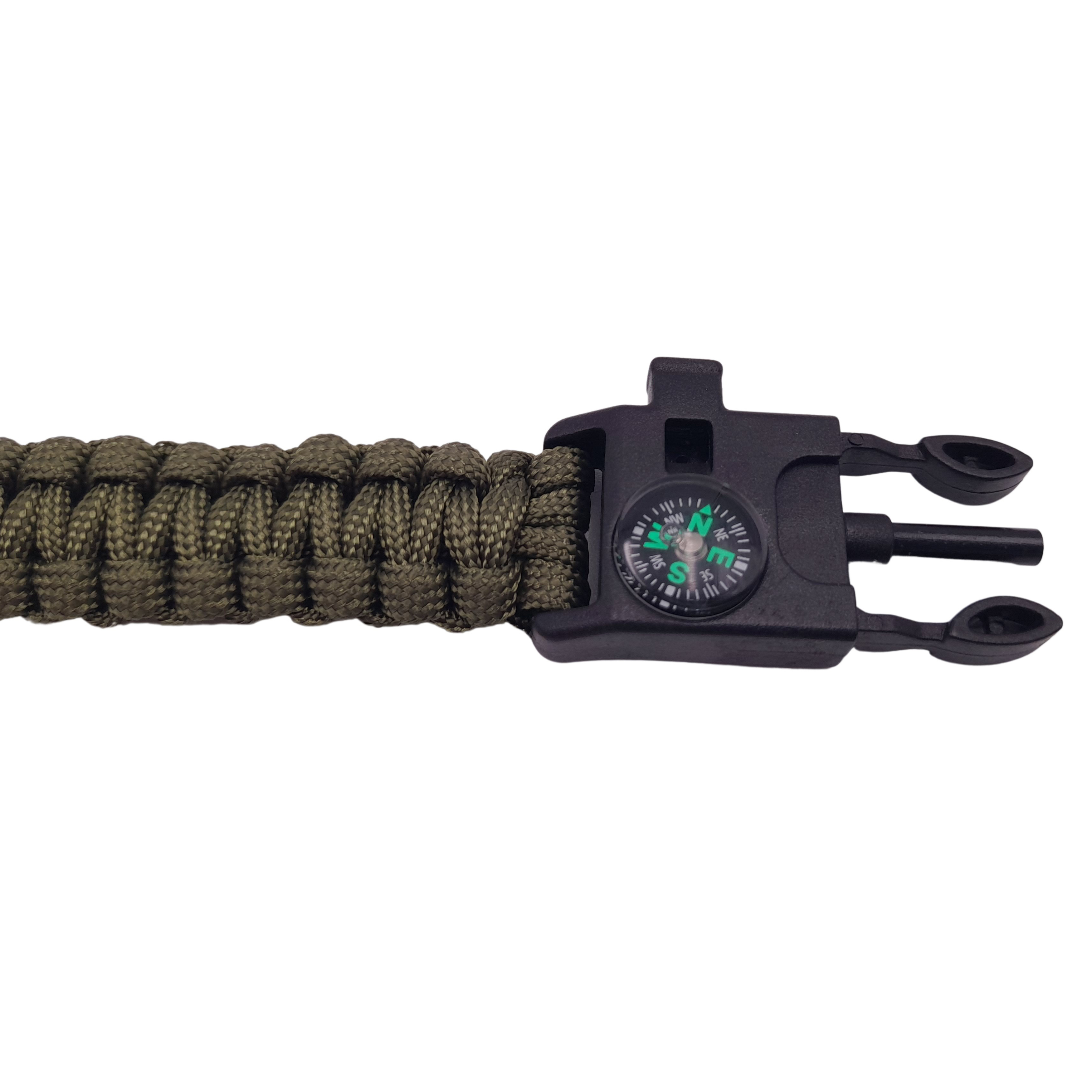 Bratara supravietuire IdeallStore®, Military Surplus, paracord, 26 cm, verde - 3 | YEO