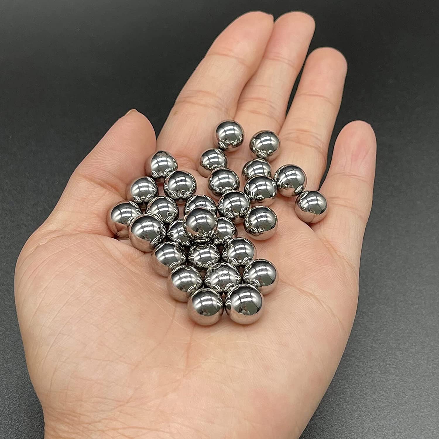 Set 500 bile metalice IdeallStore®, Combat Zone, airsoft si prastie, 7 mm, 0.75g, argintiu - 4 | YEO