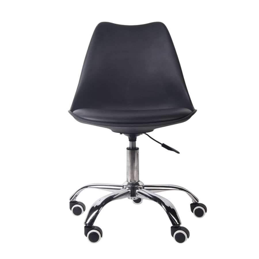Scaun rotativ DEPOX®, Atmosfera Rilassata, piele ecologica, negru — imaginea 4