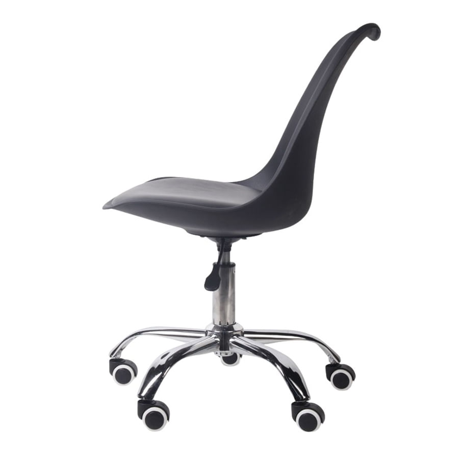 Scaun rotativ DEPOX®, Atmosfera Rilassata, piele ecologica, negru — imaginea 5