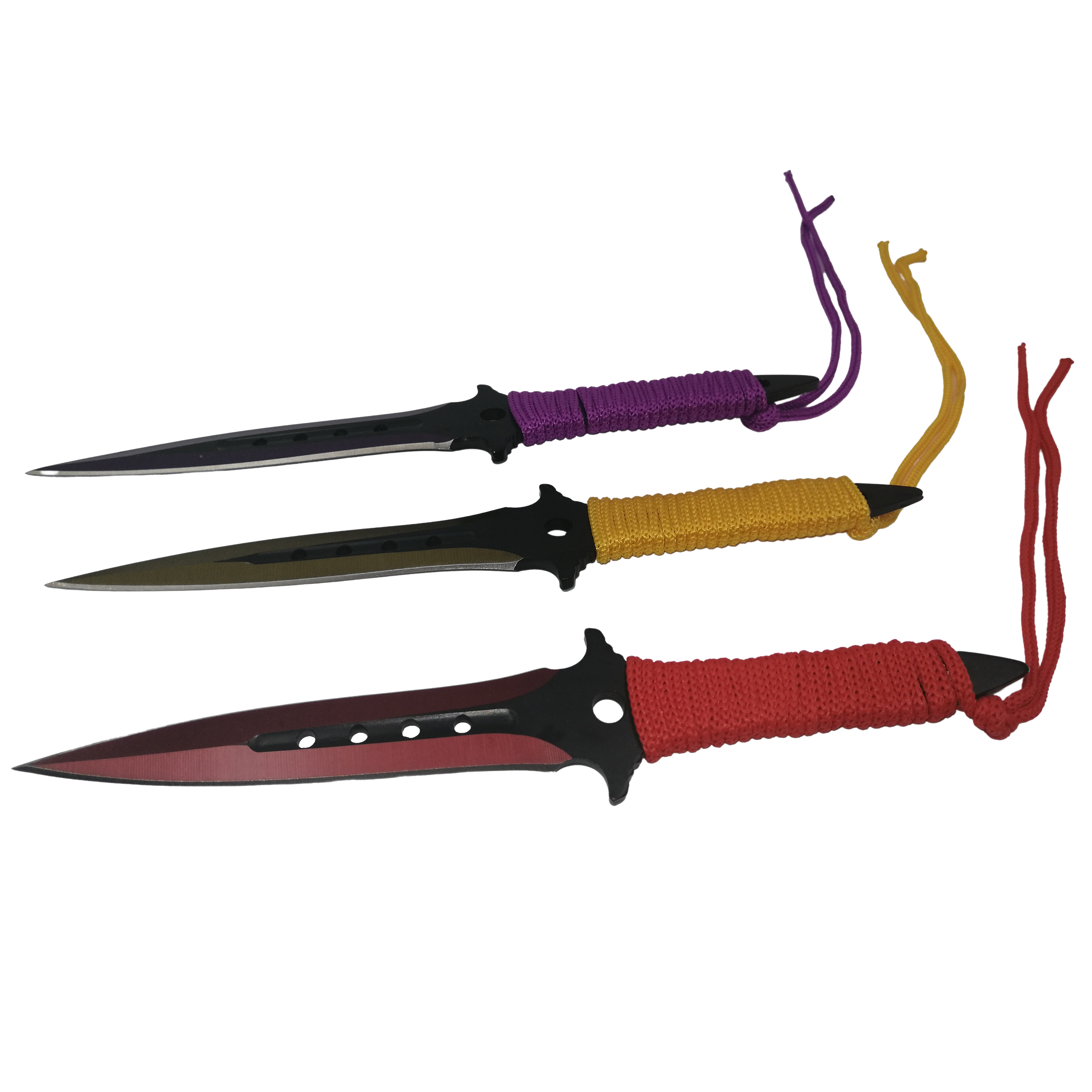 Set trei cutite de aruncat, Ninja Assasin, otel inoxidabil, 19 cm, multicolor, teaca inclusa - 2 | YEO