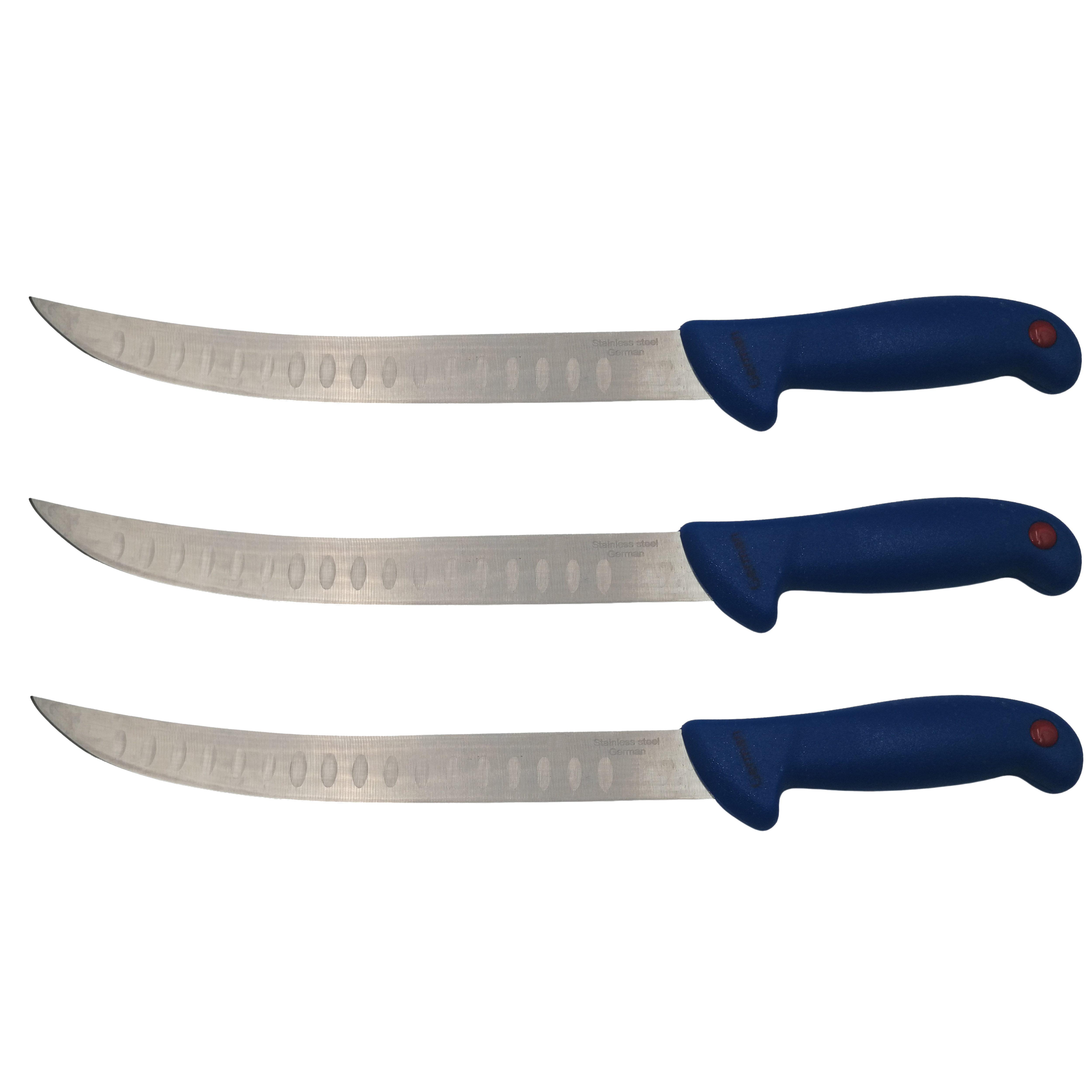 Set trei cutite de bucatar IdeallStore®, Chef\'s Knife, otel inoxidabil, 38 cm, albastru
