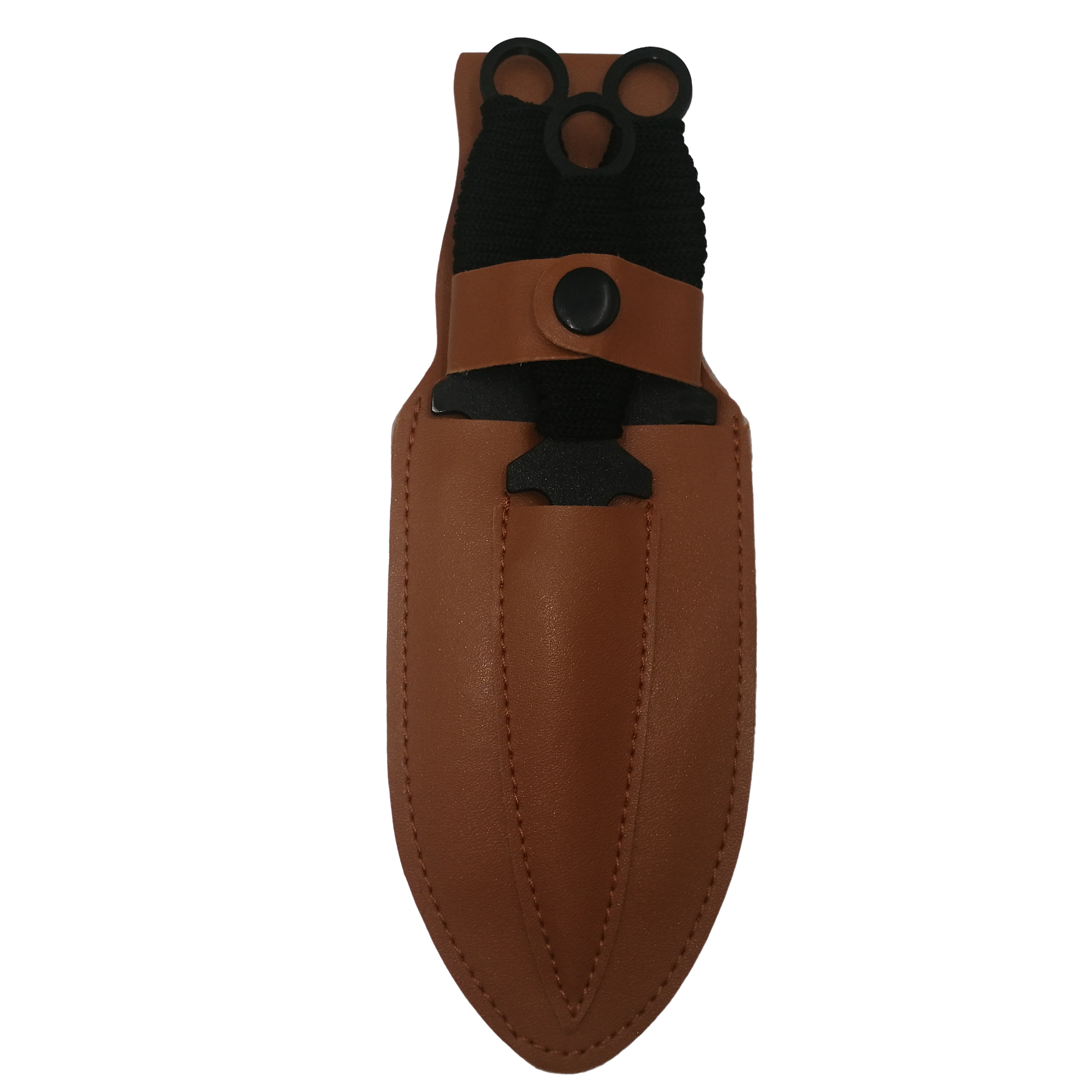 Set trei cutite de aruncat, Black Fury, otel inoxidabil, 16.5 cm, teaca piele inclusa - 4 | YEO