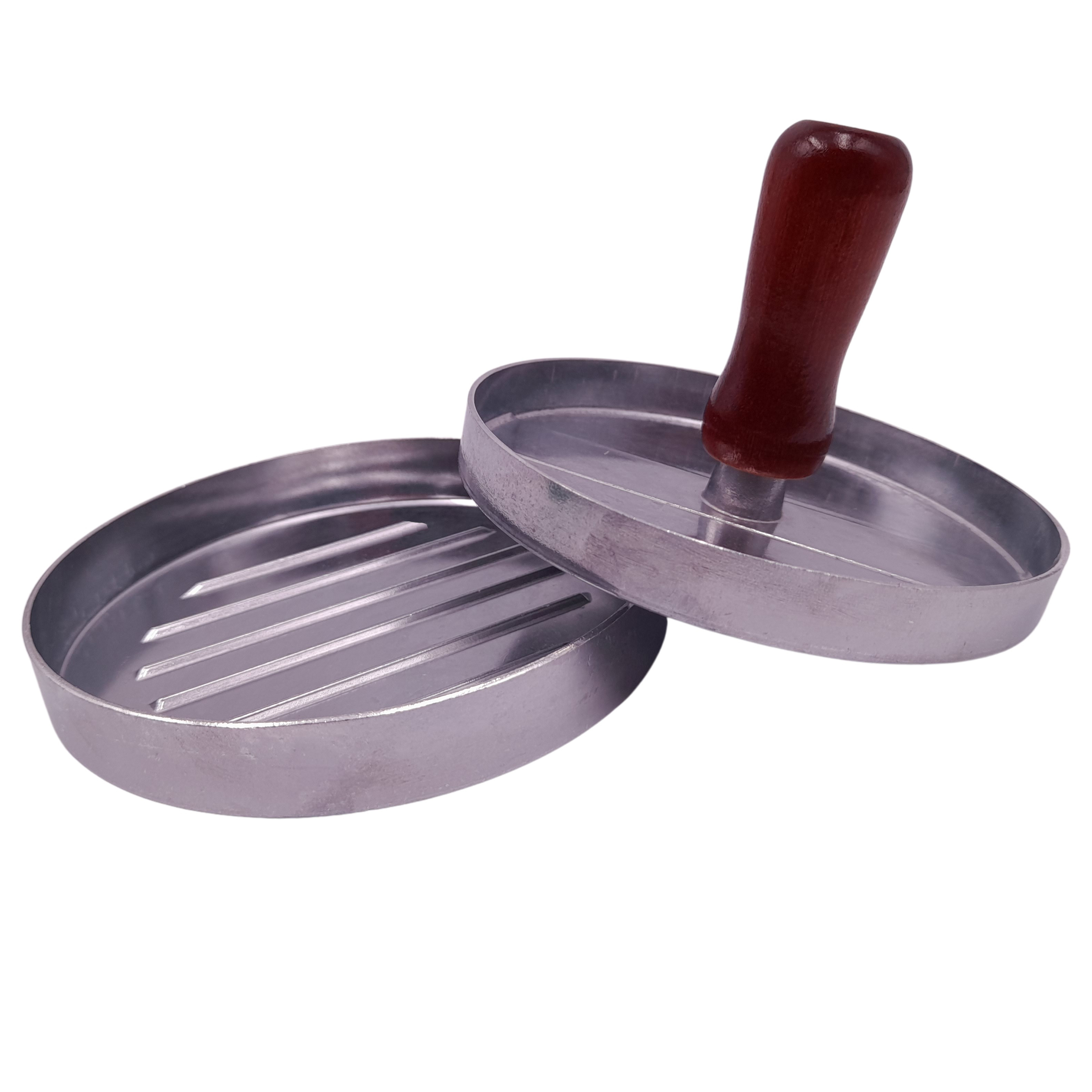 Presa manuala pentru burgeri IdeallStore®, Exquisite Chef, aluminiu, 11.5 cm, argintiu