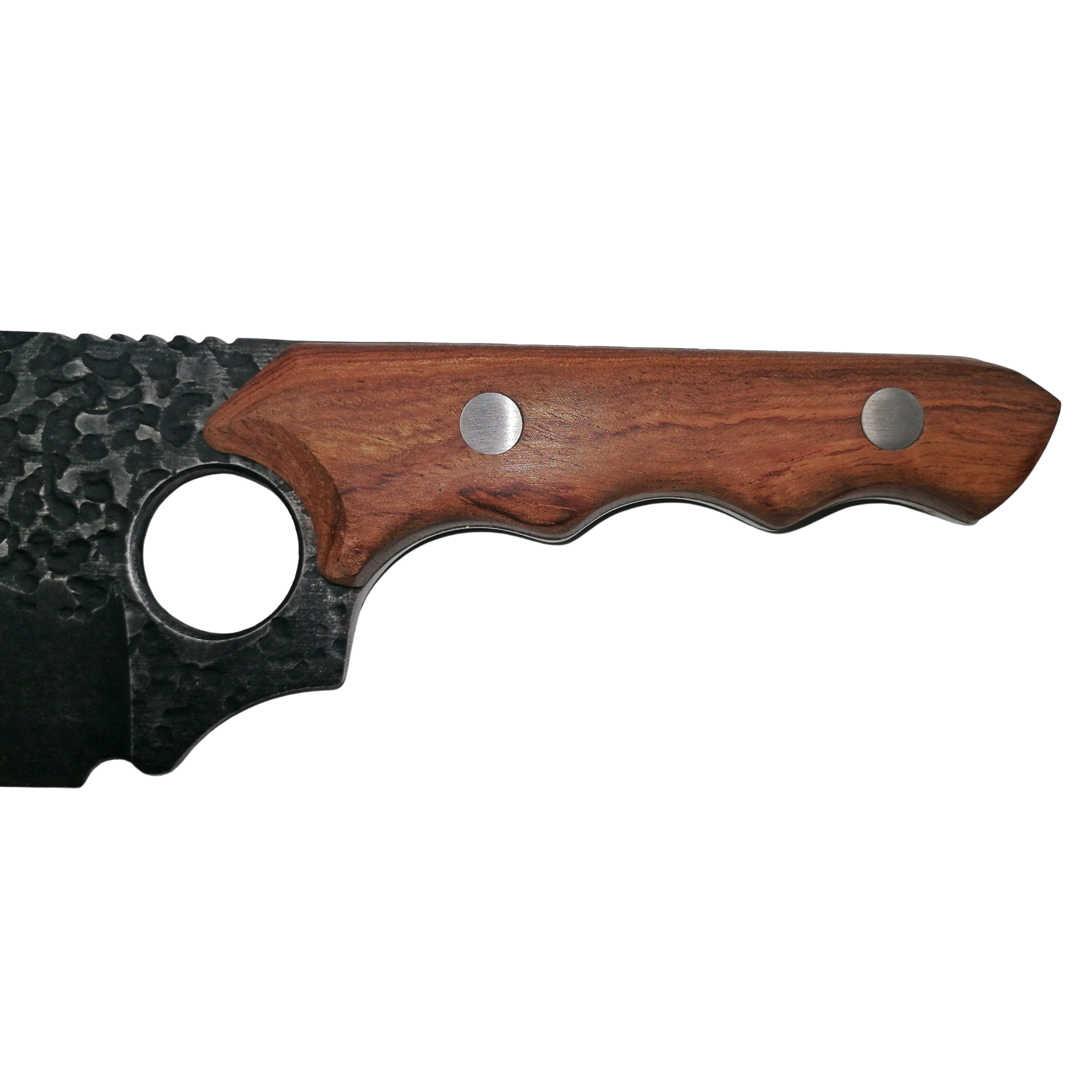 Set trei cutite macelarie DEPOX®, lucrate manual, Ying-Yang Blade, 26.5 cm, maner lemn, negru — imaginea 4