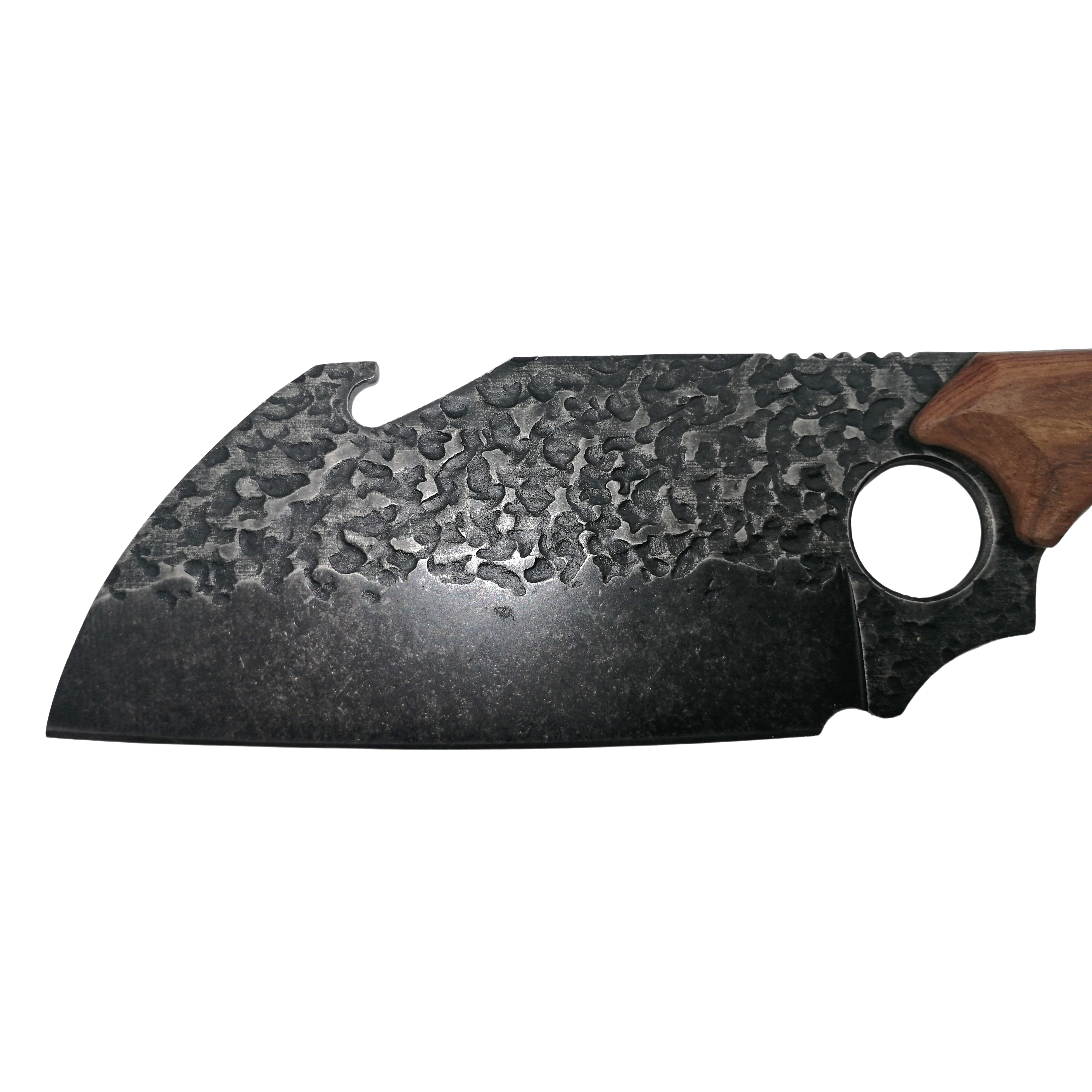 Set trei cutite macelarie DEPOX®, lucrate manual, Ying-Yang Blade, 26.5 cm, maner lemn, negru — imaginea 6