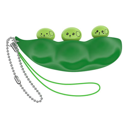 Set doua jucarii antistres IdeallStore®, pastaie de mazare, tip breloc, 6.5 cm, verde - 1 | YEO