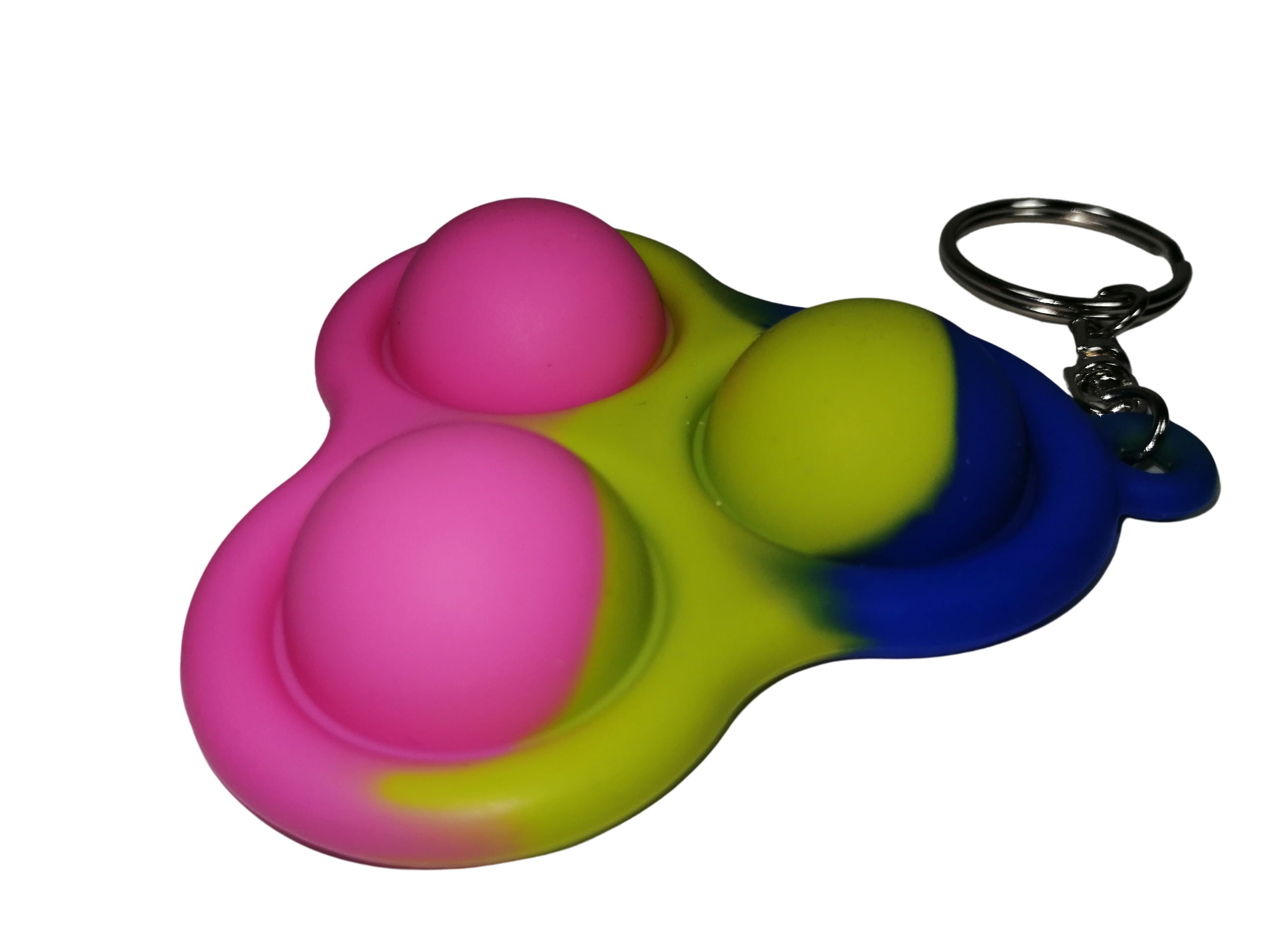 Set jucarii antistres, Pop it, breloc, silicon, 8 cm, tricolor