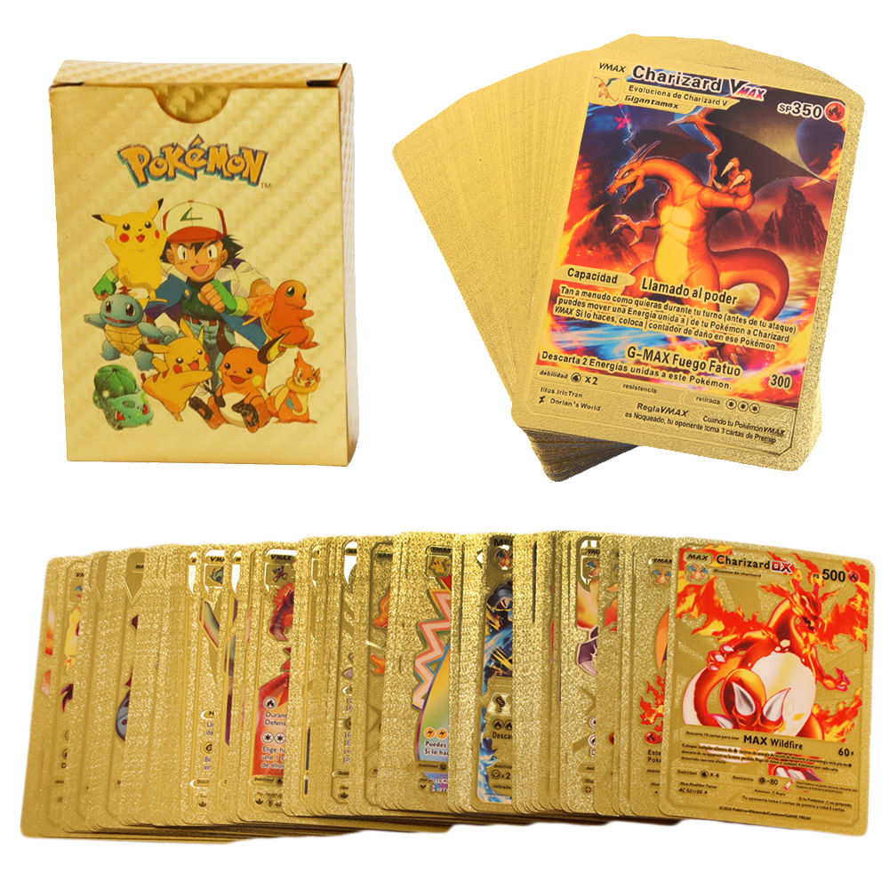 Set cartonase Pokemon IdeallStore®, Gold GTX, editie de colectie, 55 bucati, aurii - 2 | YEO