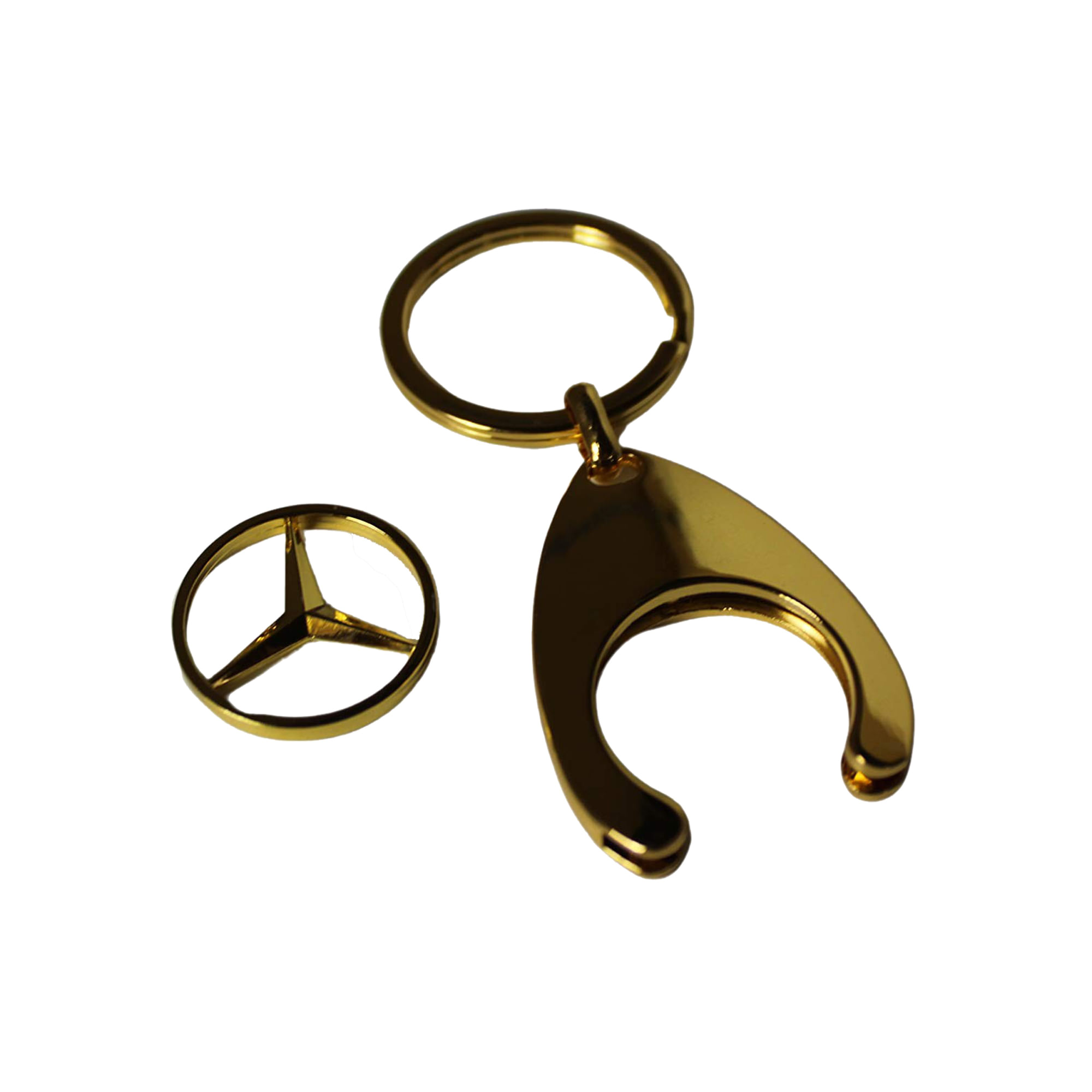 Breloc de chei IdeallStore, Gold Mercedes, 7.5 cm, metal, auriu - 4 | YEO