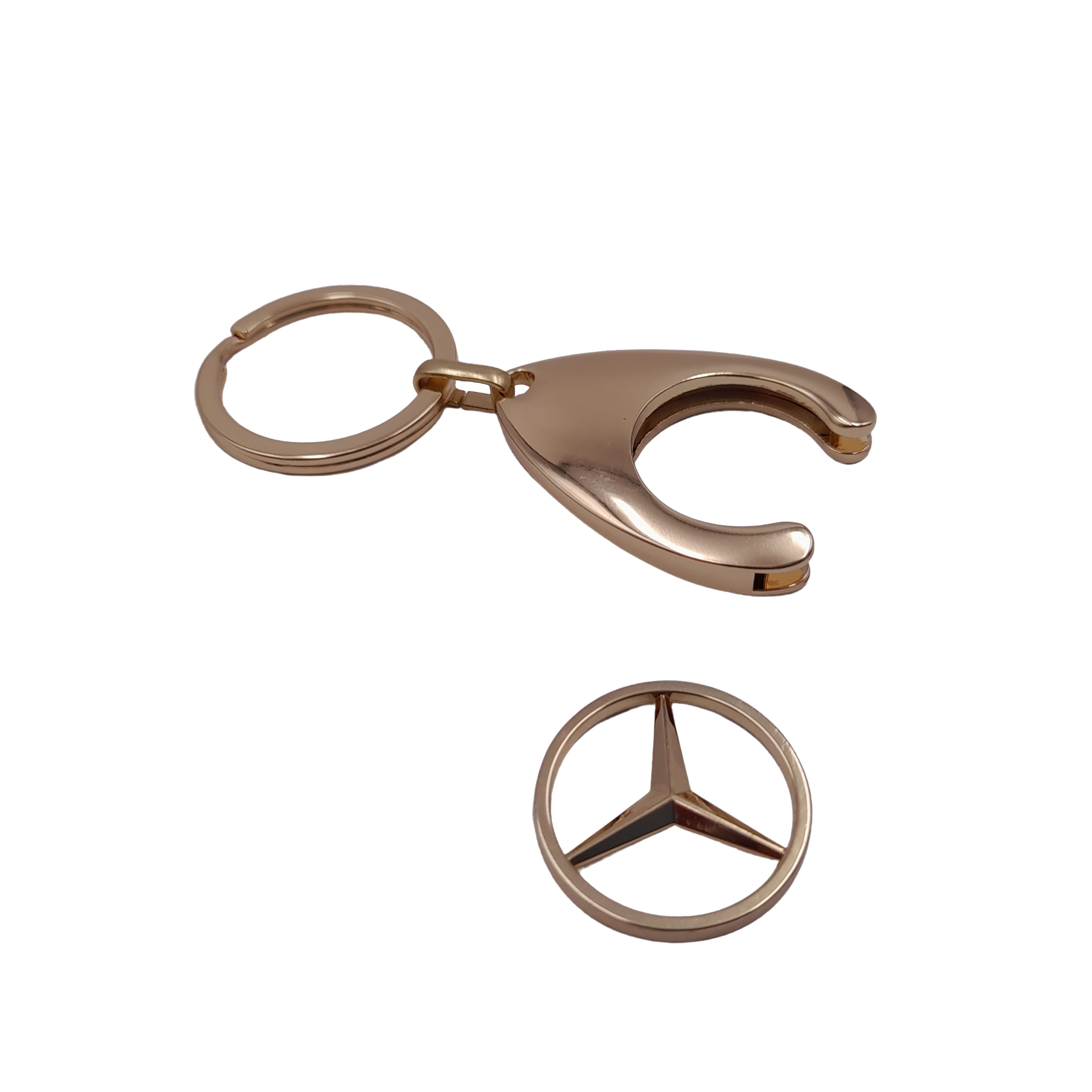 Breloc de chei IdeallStore, Gold Mercedes, 7.5 cm, metal, auriu - 3 | YEO