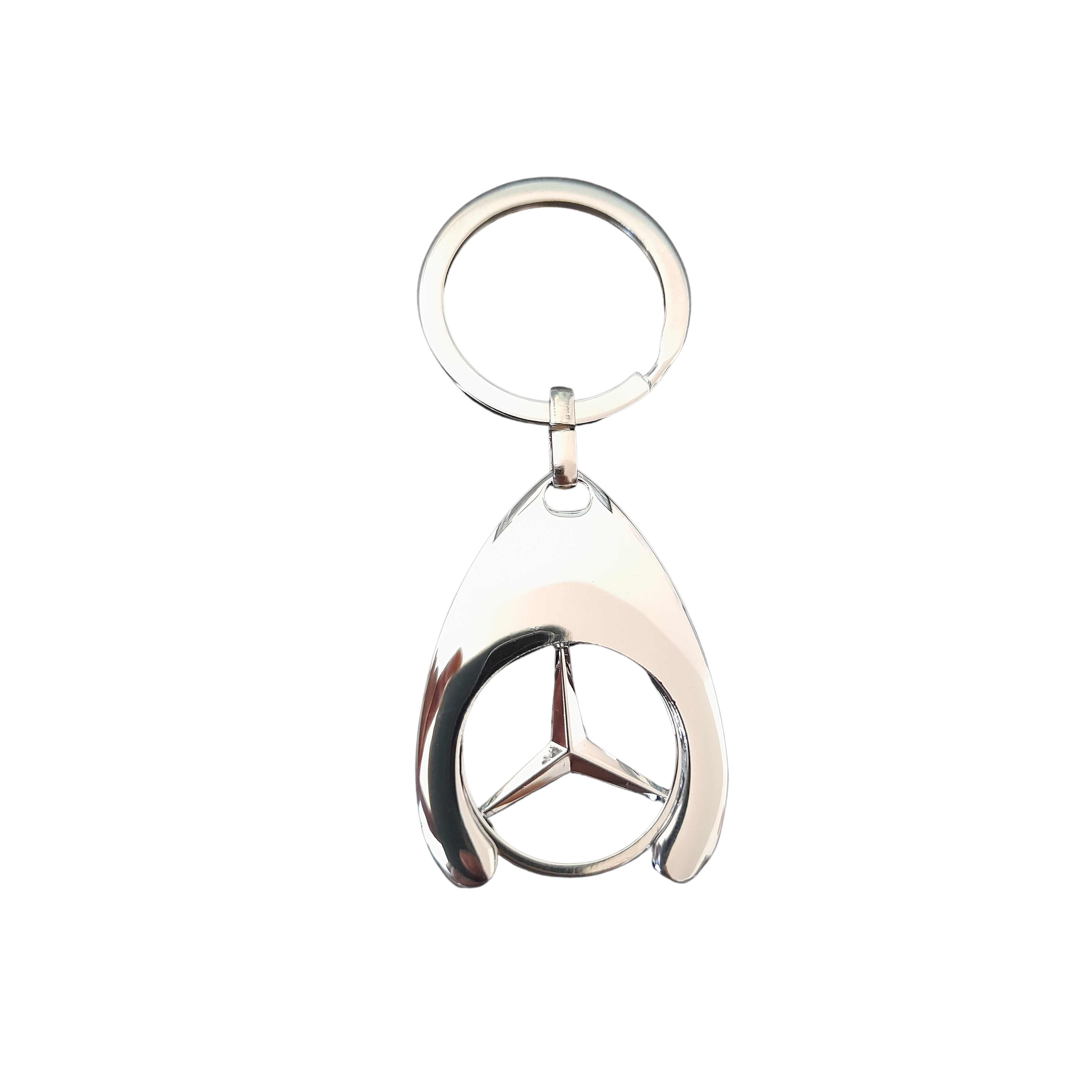 Breloc de chei IdeallStore, Silver Mercedes, 7.5 cm, metal, argintiu