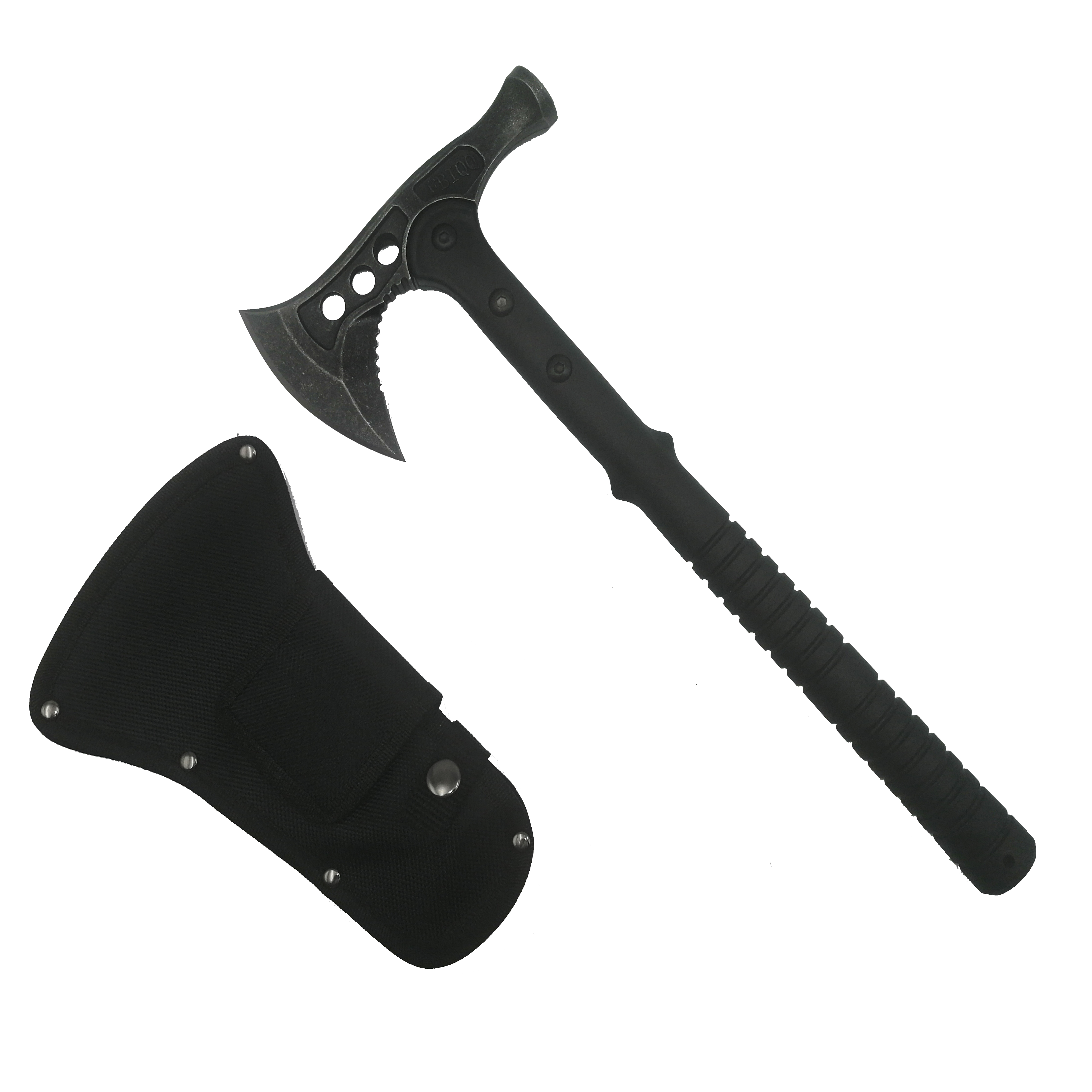 Topor Survivor, Hammer Fall, otel inoxidabil, negru, 39 cm, teaca inclusa