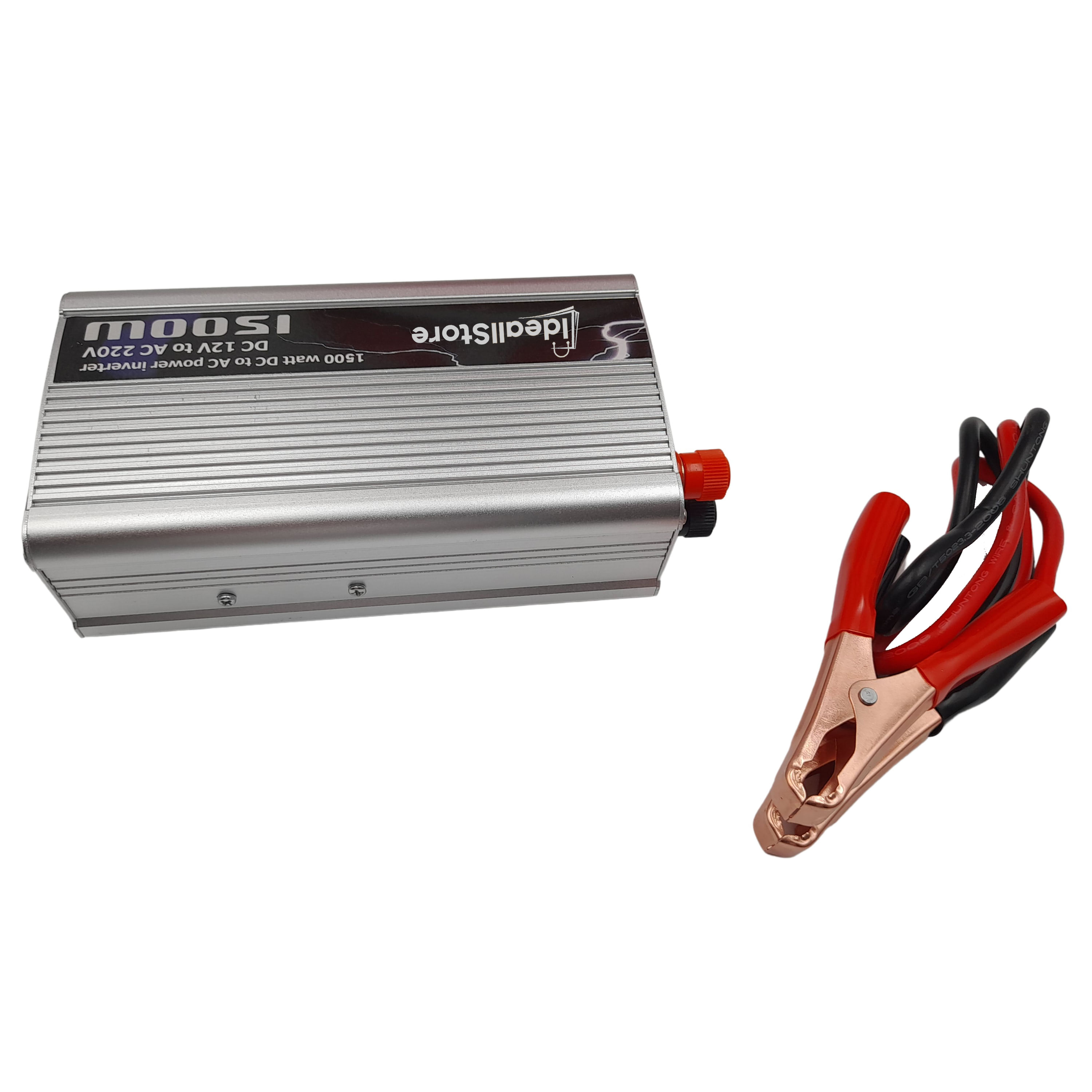 Invertor auto IdeallStore®, Netzteil Helfer, 1500 W, metalic, 17 cm, cabluri alimentare incluse - 1 | YEO