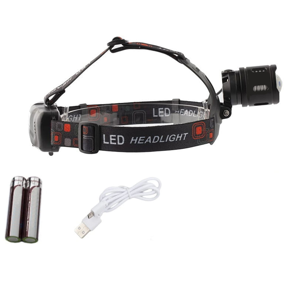 Lanterna de cap IdeallStore®, Hiking Ranger, zoom, intensitate interschimbabila, aluminiu, negru