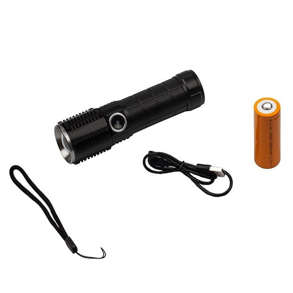 Lanterna de supravietuire IdeallStore®, Außenleuchte, metalica, LED, USB, zoom, negru