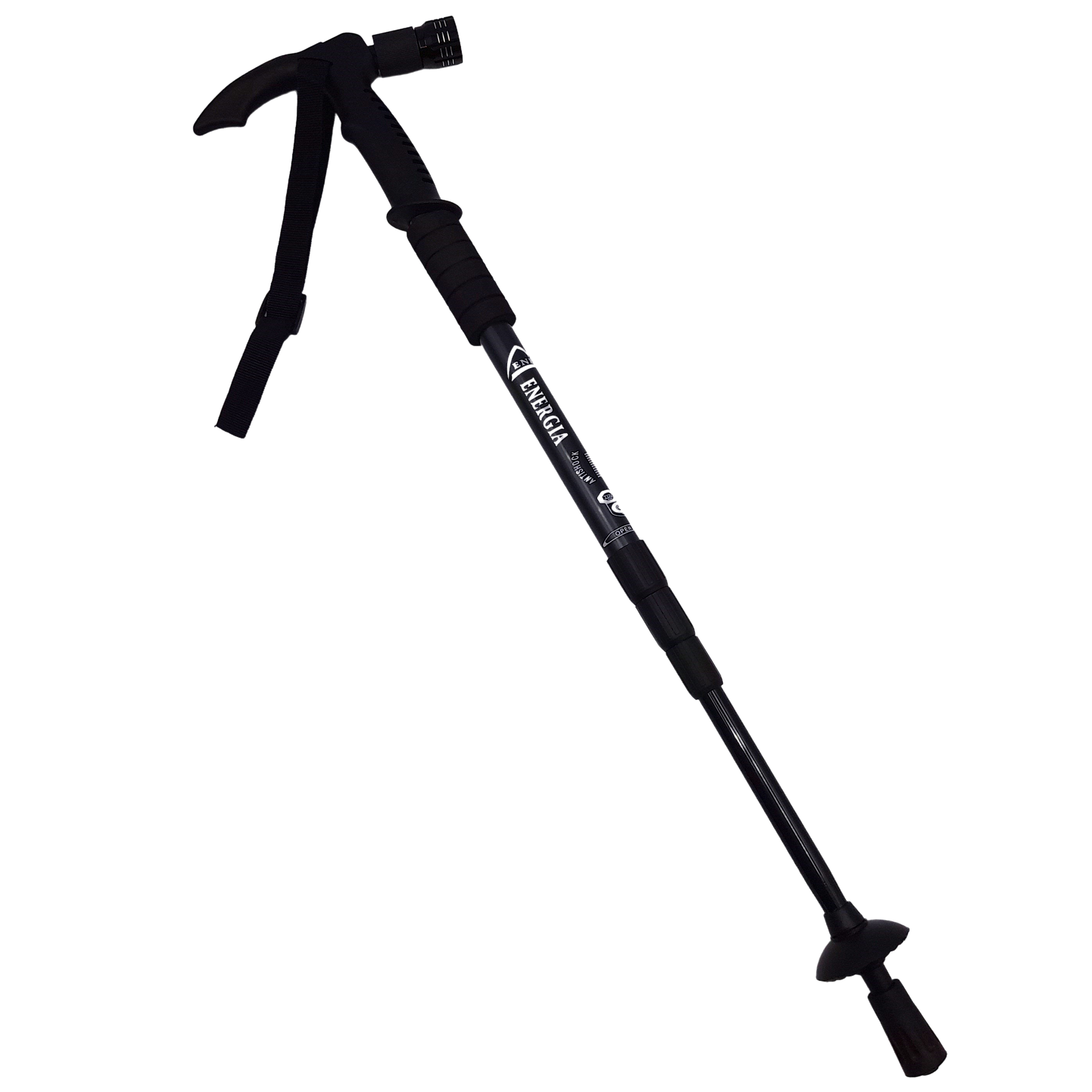 Baston trekking extensibil IdeallStore®, Ol Helper, aluminiu, lampa LED, 110 cm, negru - 2 | YEO