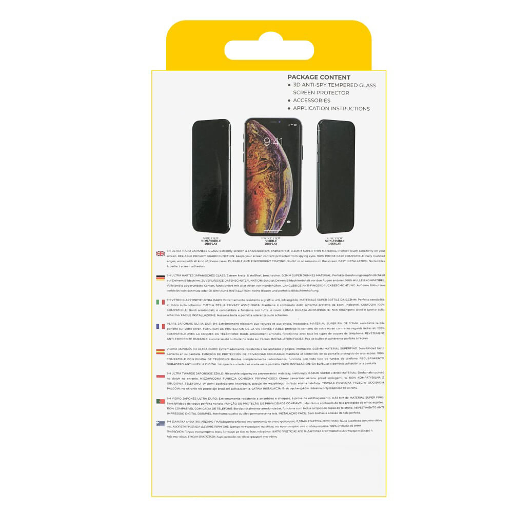 Folie de sticla securizata IdeallStore® pentru protectie compatibila iPhone 12 Pro Max, 3D, Anti-spy, neagra, acoperire full-cover - 2 | YEO