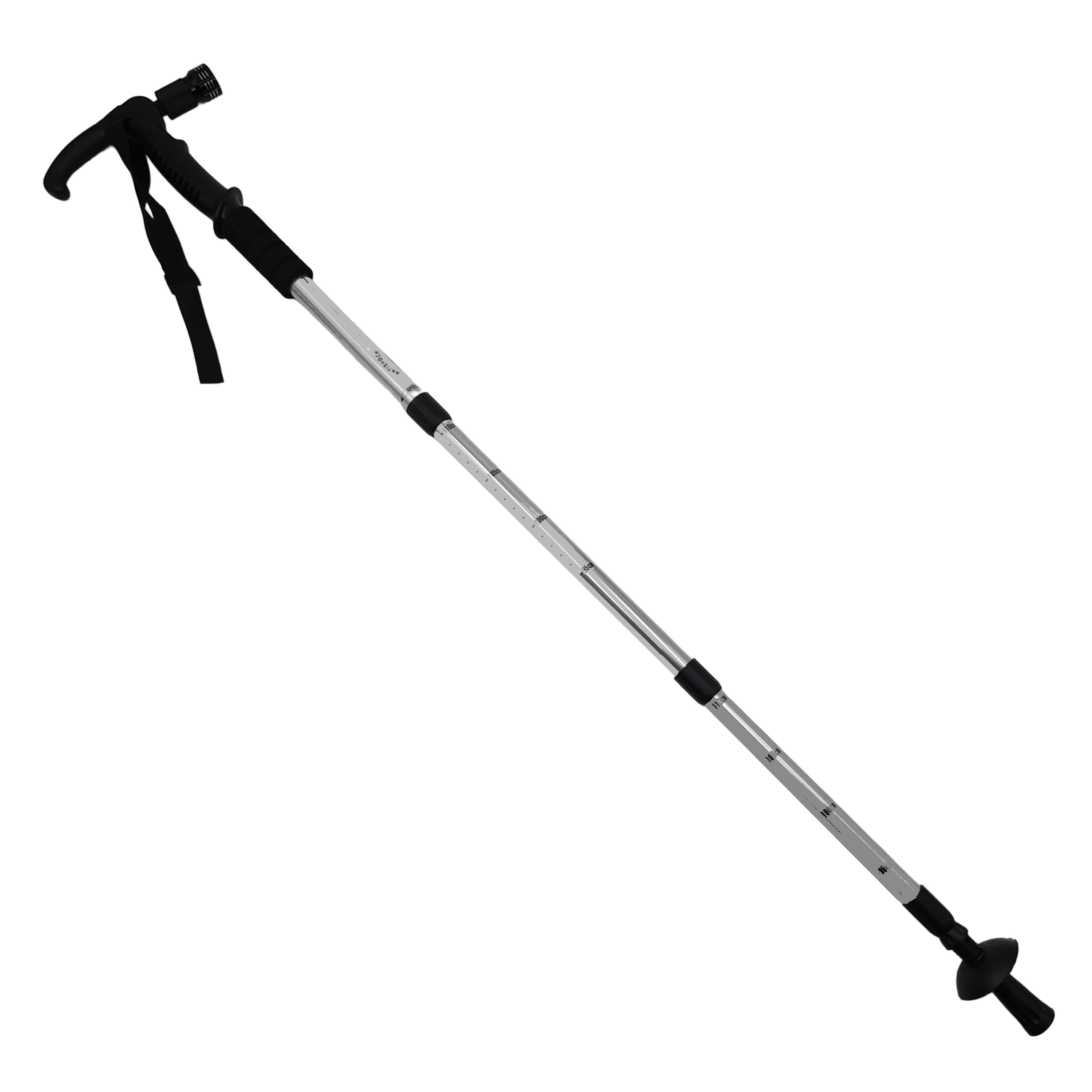 Baston trekking extensibil IdeallStore®, Ol Helper, aluminiu, lampa LED, 110 cm, argintiu