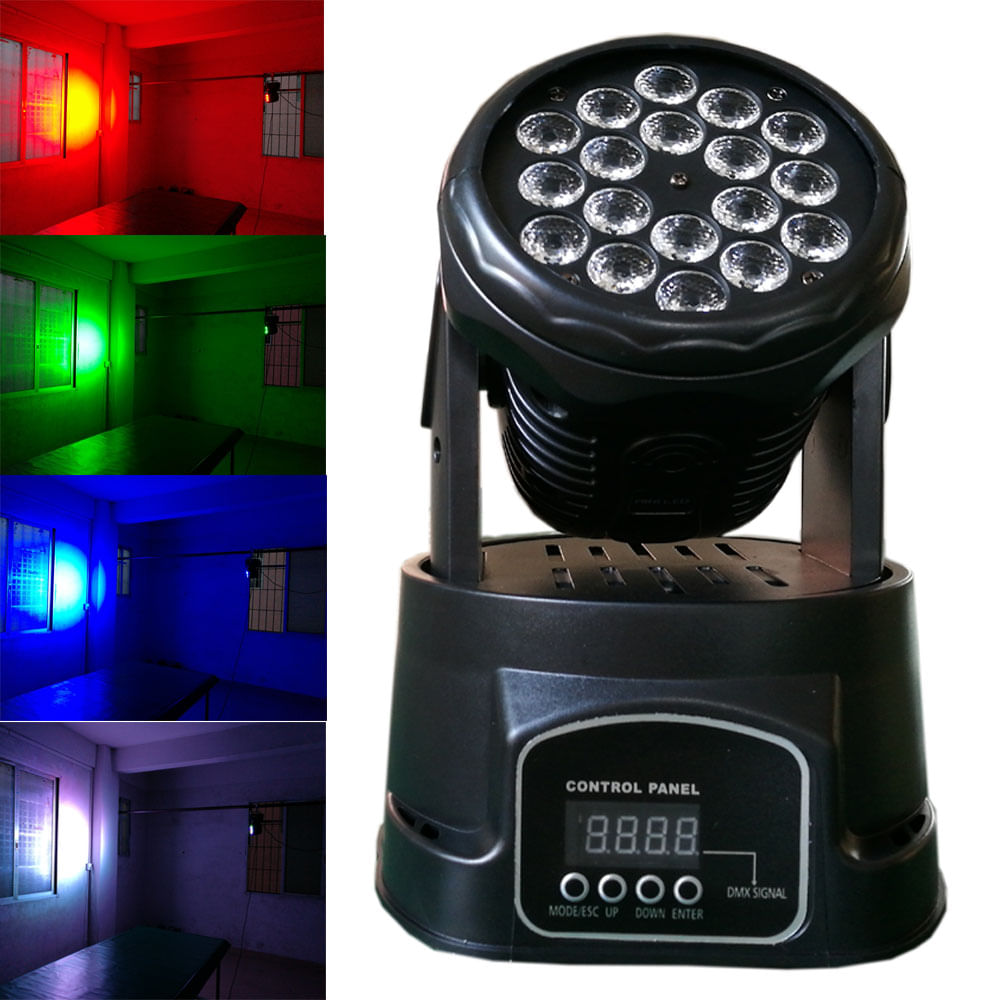 Moving head IdeallStore®, Party Energy, jocuri de lumini, 70W, 18 leduri, negru - 4 | YEO