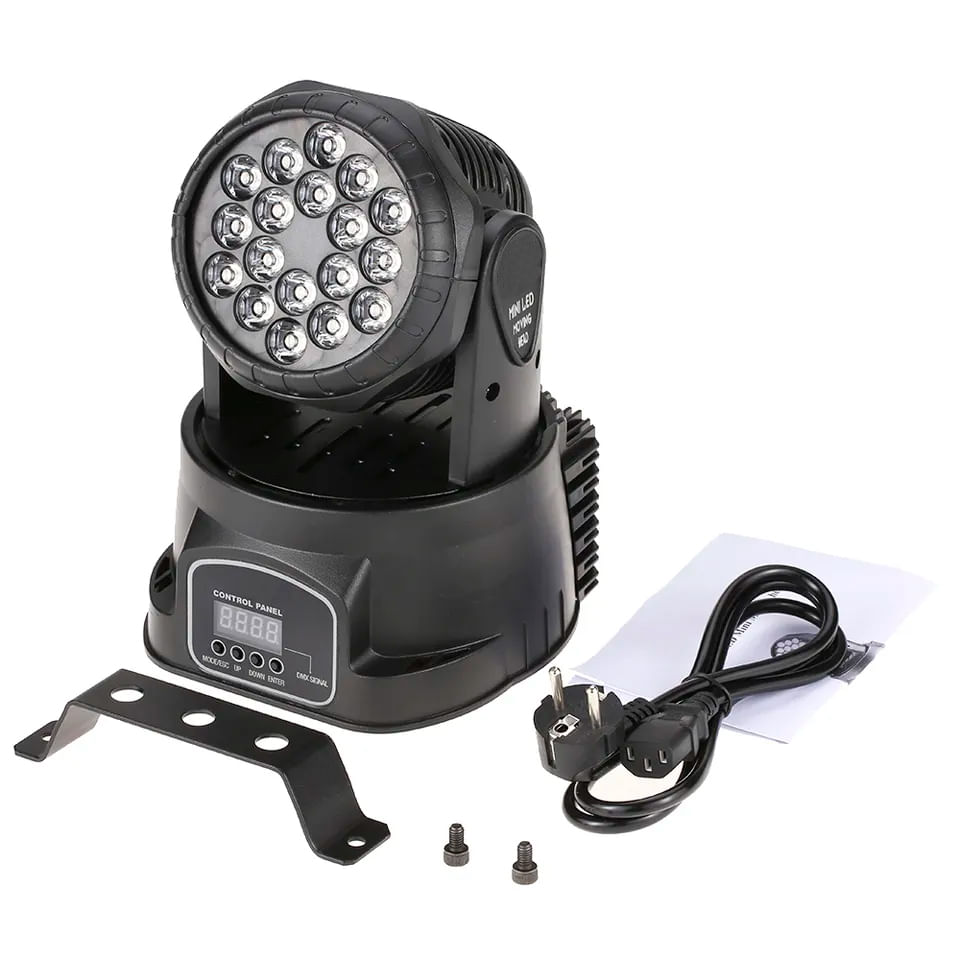 Moving head IdeallStore®, Party Energy, jocuri de lumini, 70W, 18 leduri, negru - 3 | YEO