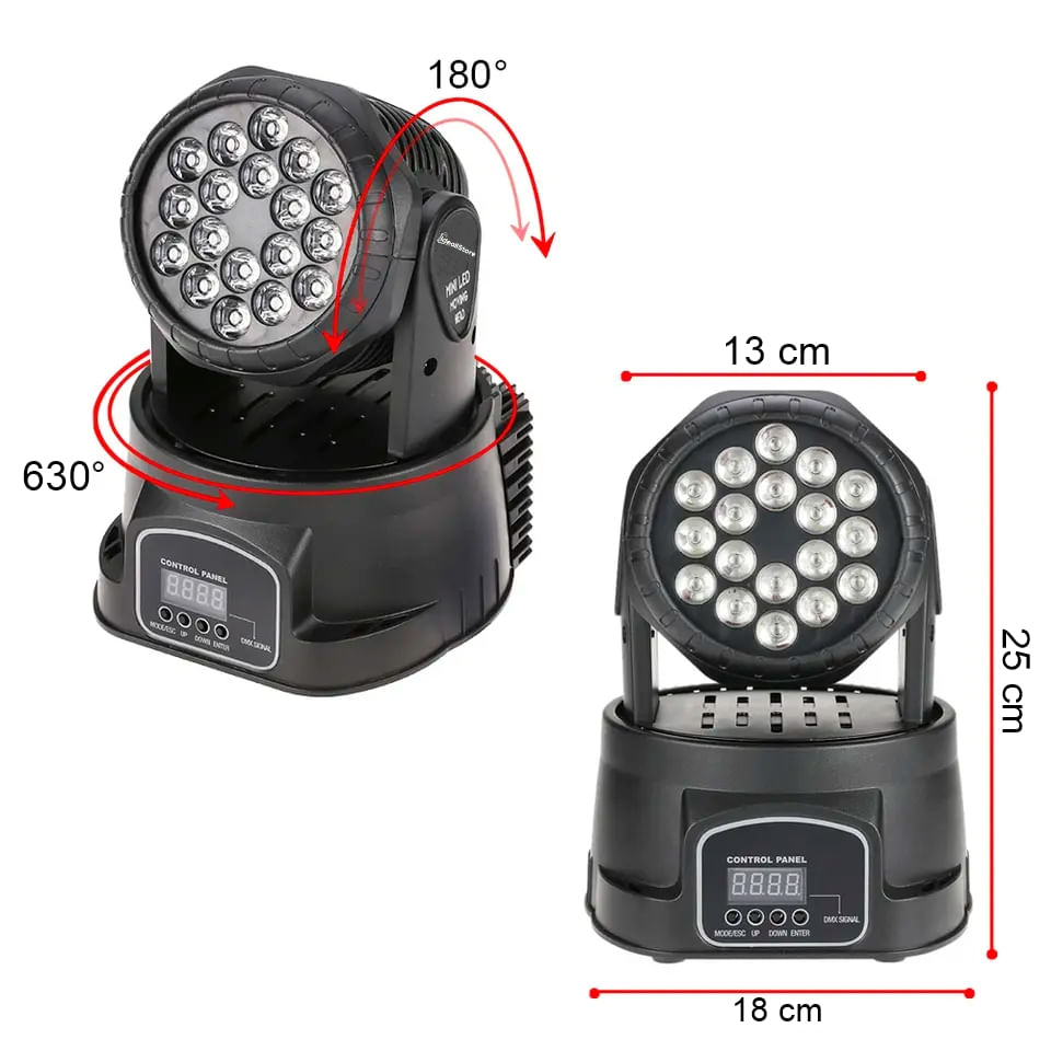 Proiector LED color IdeallStore®, Light Maddness, jocuri de lumini, 70W, 18 surse lumina, negru - 3 | YEO