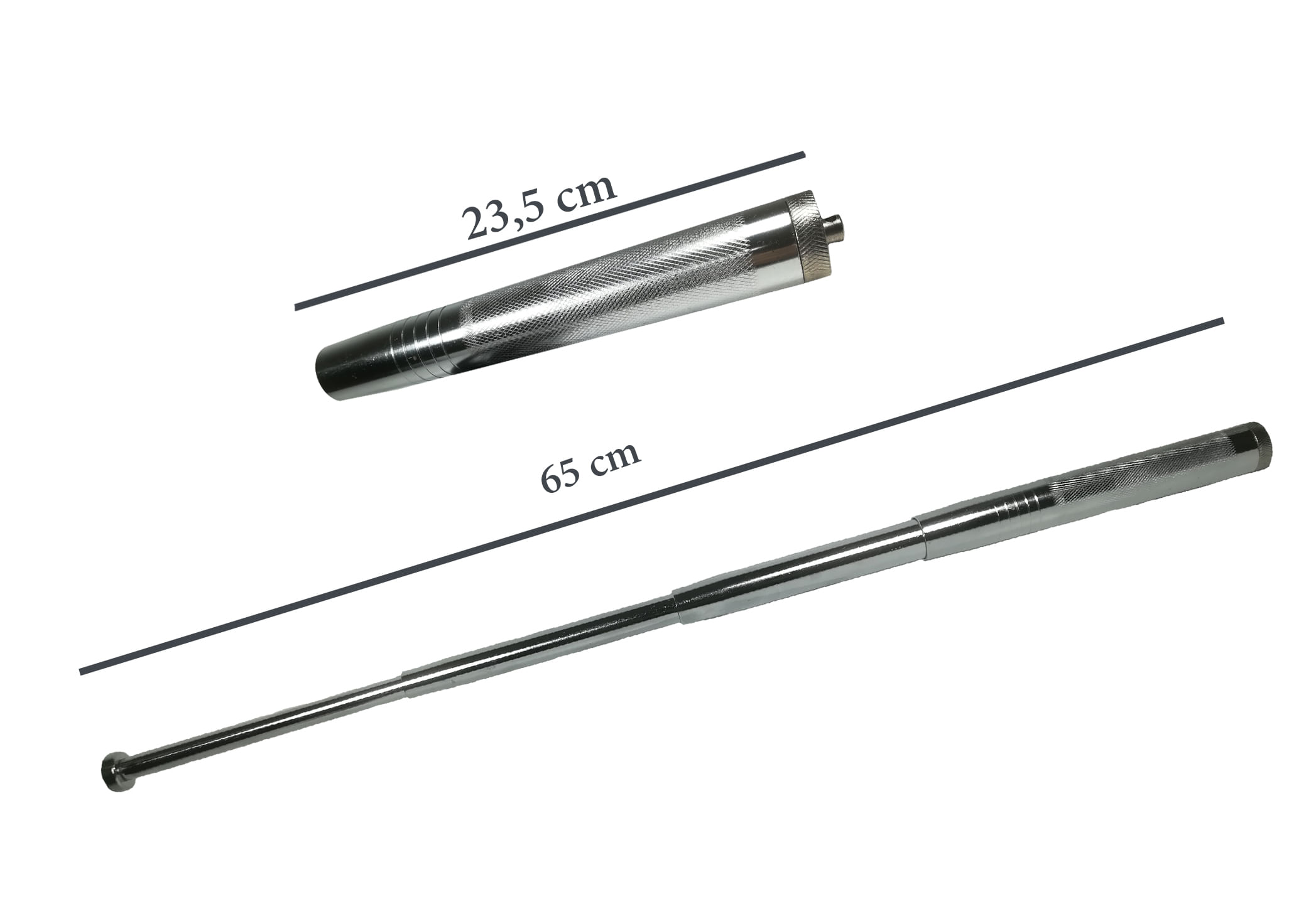 Set 2 bastoane telescopice, argintiu-negru, 4 sectiuni, 65 cm - 4 | YEO