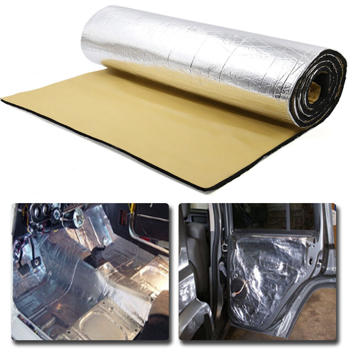 Material insonorizant auto cu strat din aluminiu, dimensiune 100cm x 100cm x 10mm