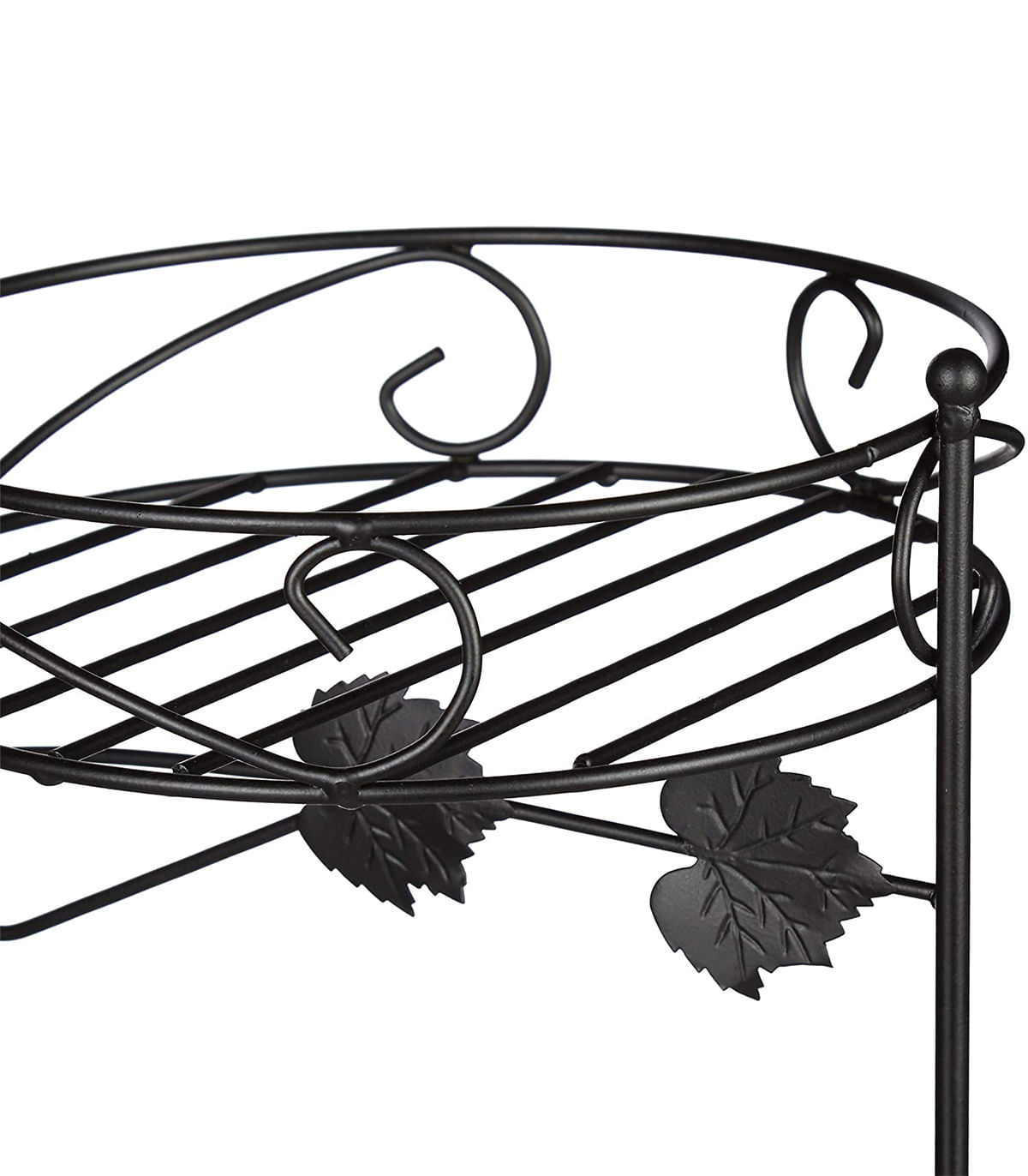 Suport ghivece plante, metal, negru, negru — imaginea 3