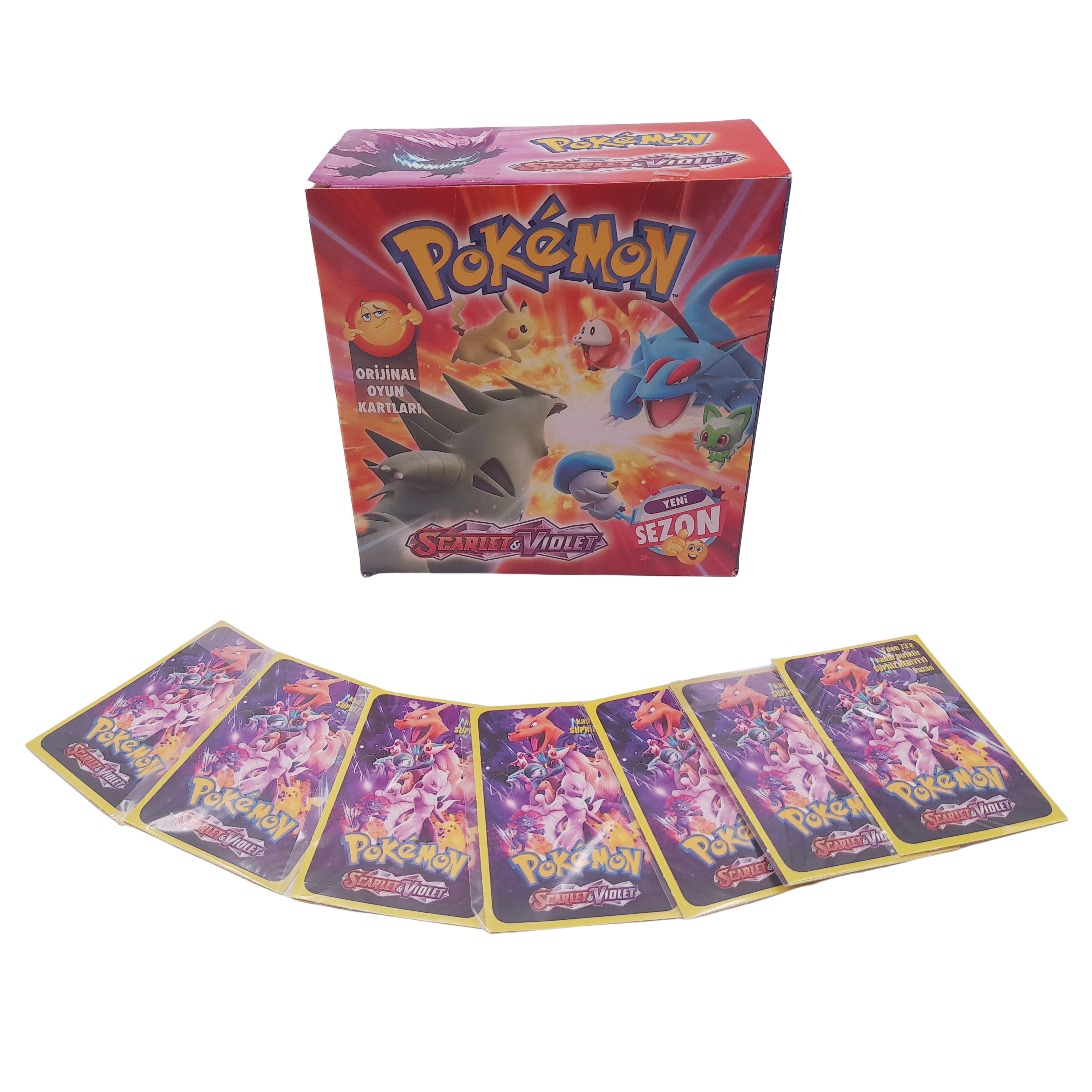 Set 400 de cartonase IdeallStore® Pokemon, Scarlet & Violet, cartonate, multicolor