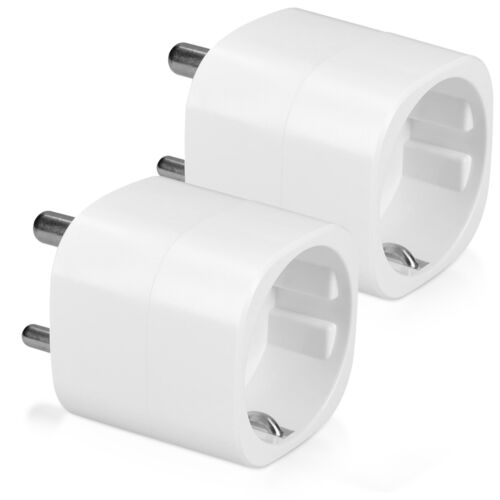 Set 2 Adaptoare de calatorie tip D pentru India, Kwmobile, Alb, Plastic, 45147.02 - 1 | YEO