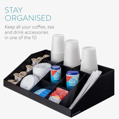 Organizator pentru cafea si ceai Navaris cu 10 compartimente, Negru, 54094.01 - 3 | YEO