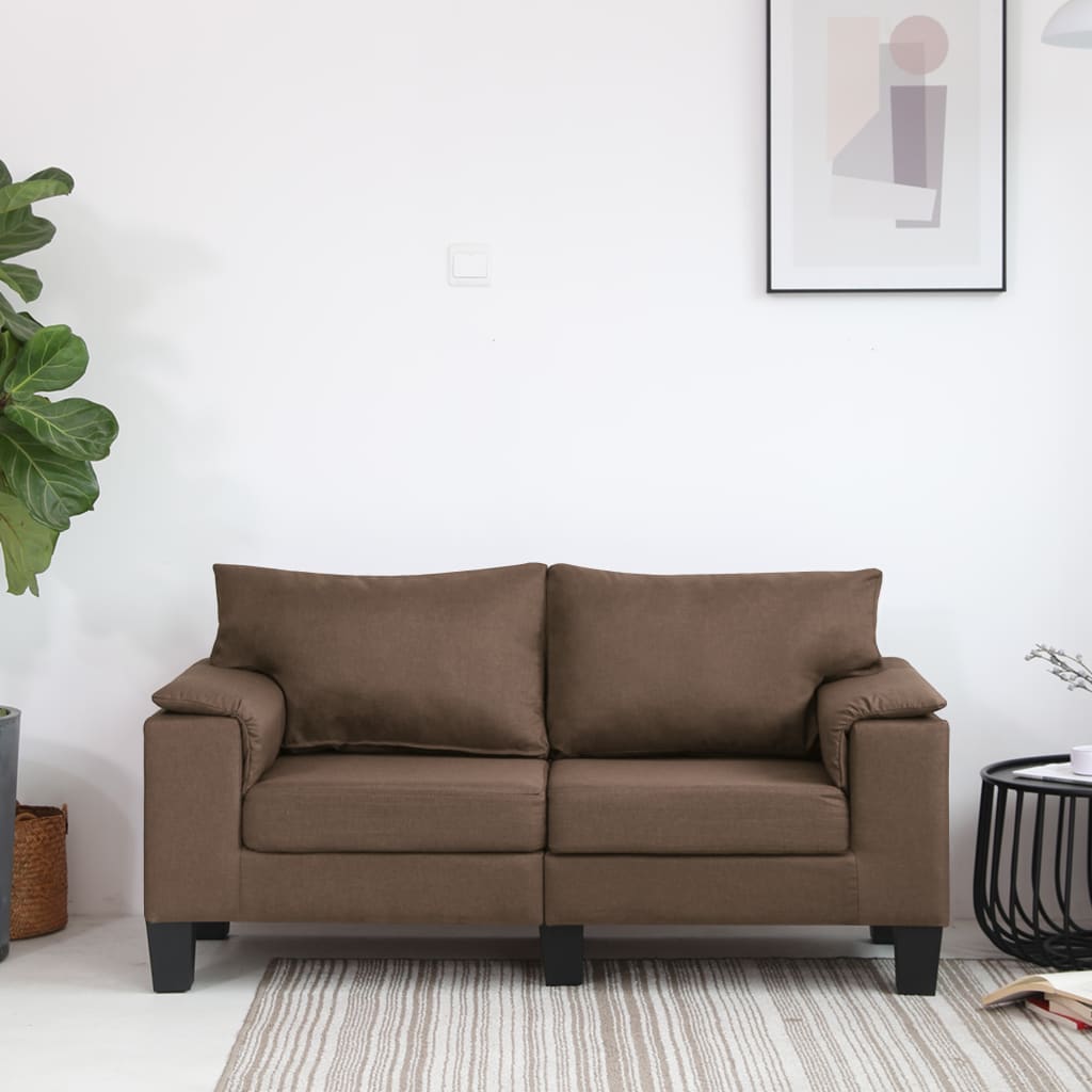 Canapea cu 2 locuri, textil, maro, model 4