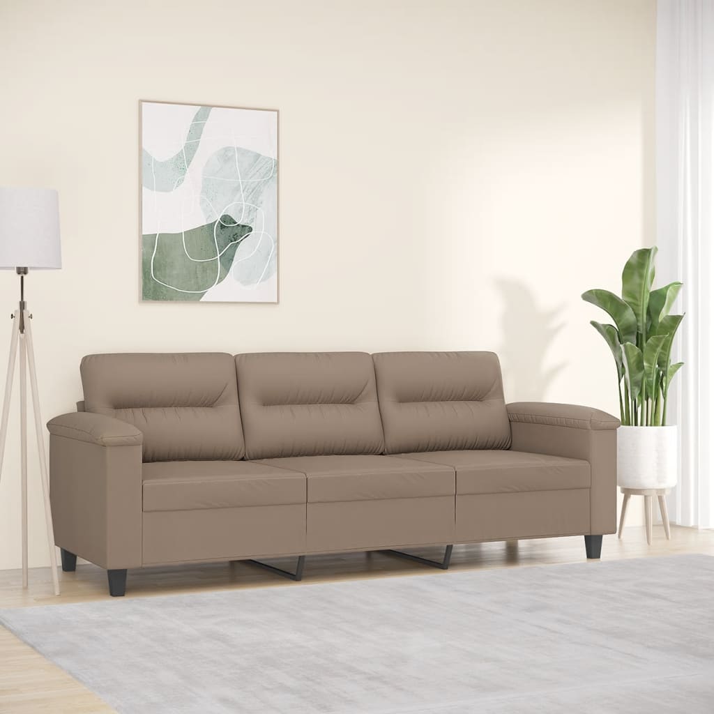 Canapea cu 3 locuri, piele ecologica, cappuccino, 180 cm, model 6