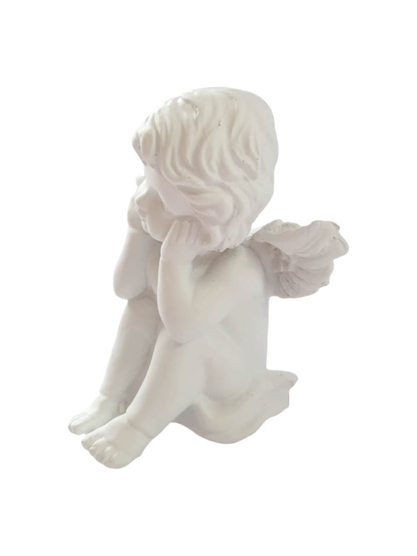 Statueta decorativa Ingeras Ganditor, alb, 11 cm, 1225G - 1 | YEO