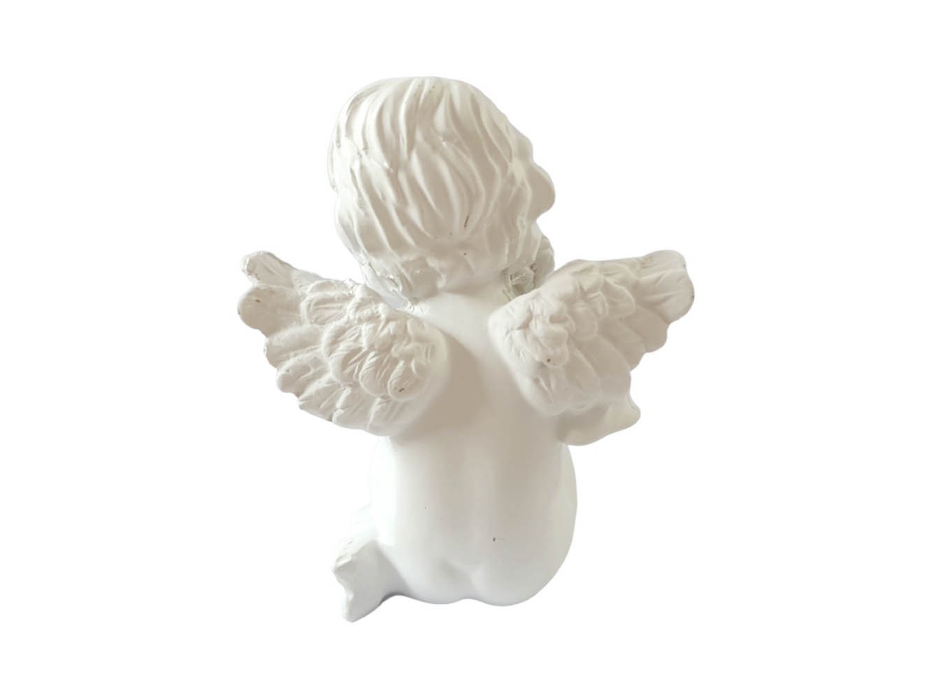 Statueta decorativa Ingeras Ganditor, alb, 11 cm, 1225G - 4 | YEO