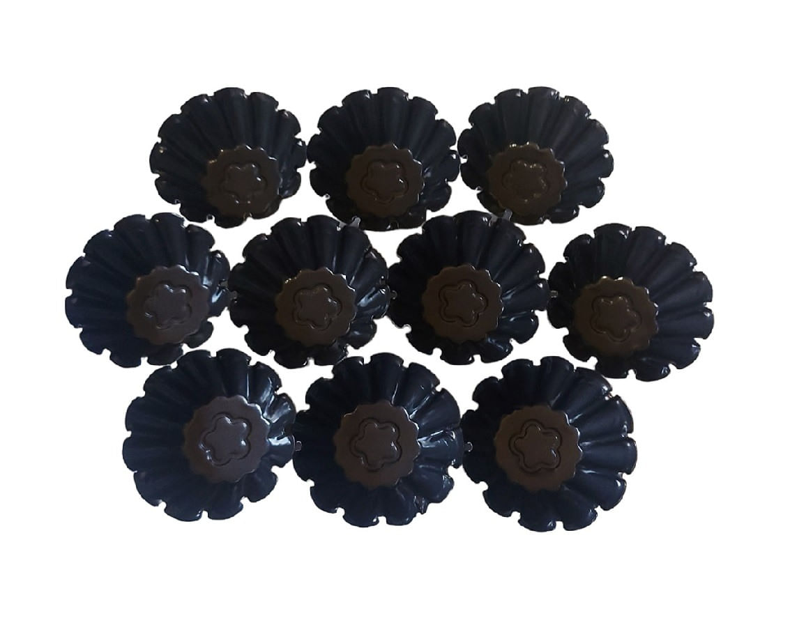 Forma pentru mini Savarine, Set 10 cavitati, negru, 7.5 cm, 401COF