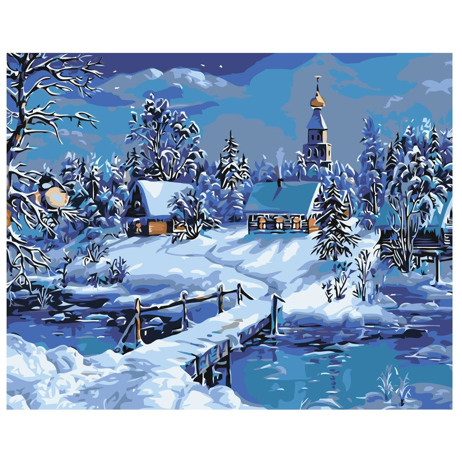 Set pictura pe numere Peisaj de iarna 1233