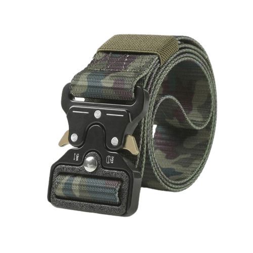 Curea tactica de supravietuire, 120 cm, din panza cu catarama Quick Realase, verde militar
