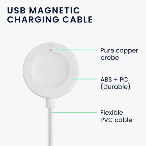 Cablu de alimentare kwmobile pentru Fossil Gen 6/Gen 5/Gen 4, Plastic, Alb, 58644.02 - 1 | YEO