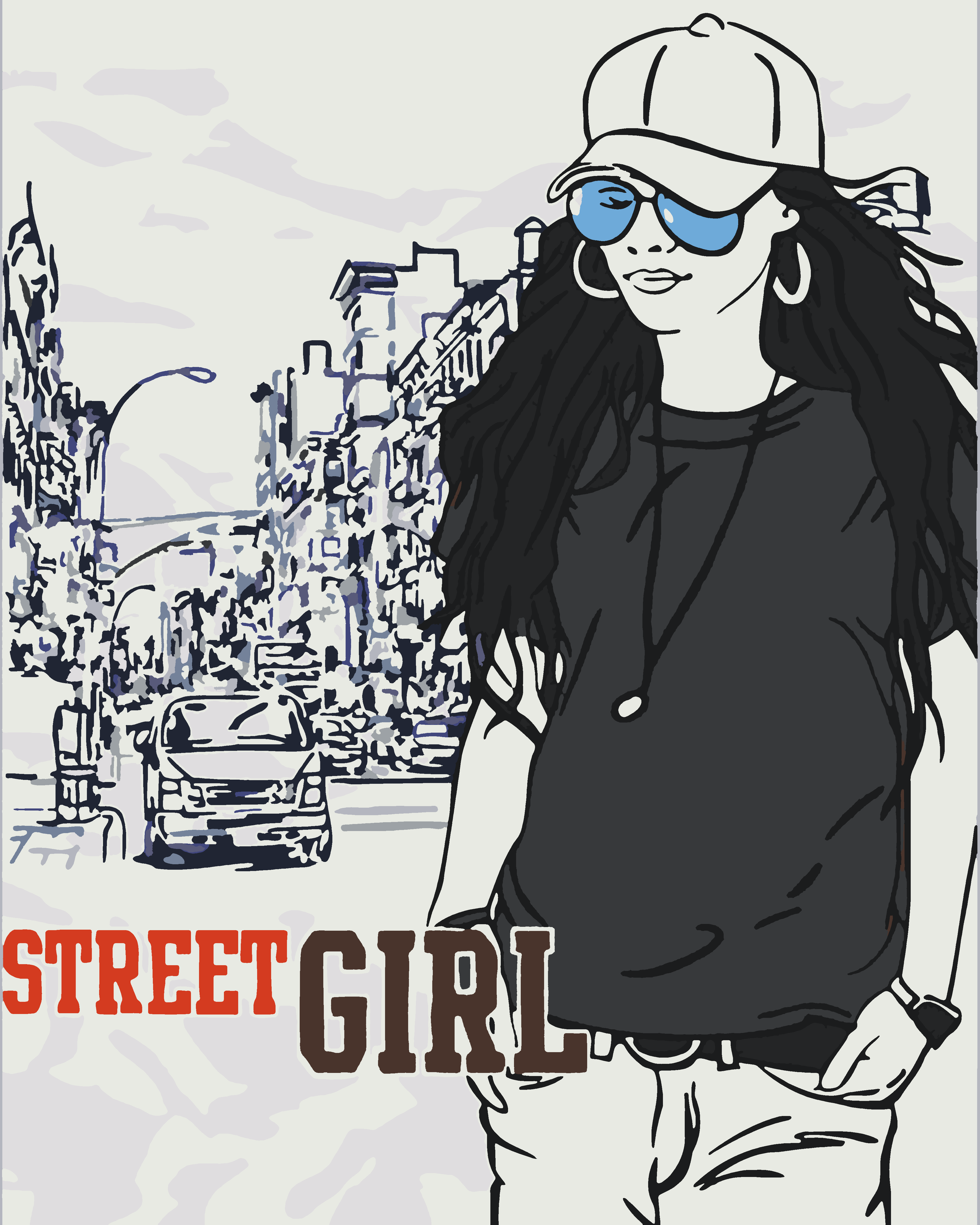 Set pictura pe numere Street Girl 1364