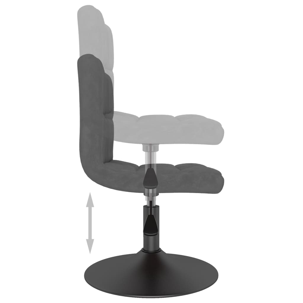 Scaun de bucatarie pivotant, catifea, gri inchis, model 65 — imaginea 2