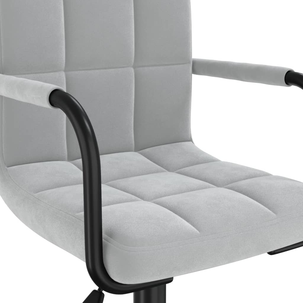 Scaun de bucatarie pivotant, catifea, gri deschis, model 43 — imaginea 4