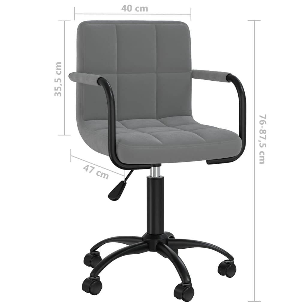 Scaun de bucatarie pivotant, catifea, gri inchis, model 43 — imaginea 2