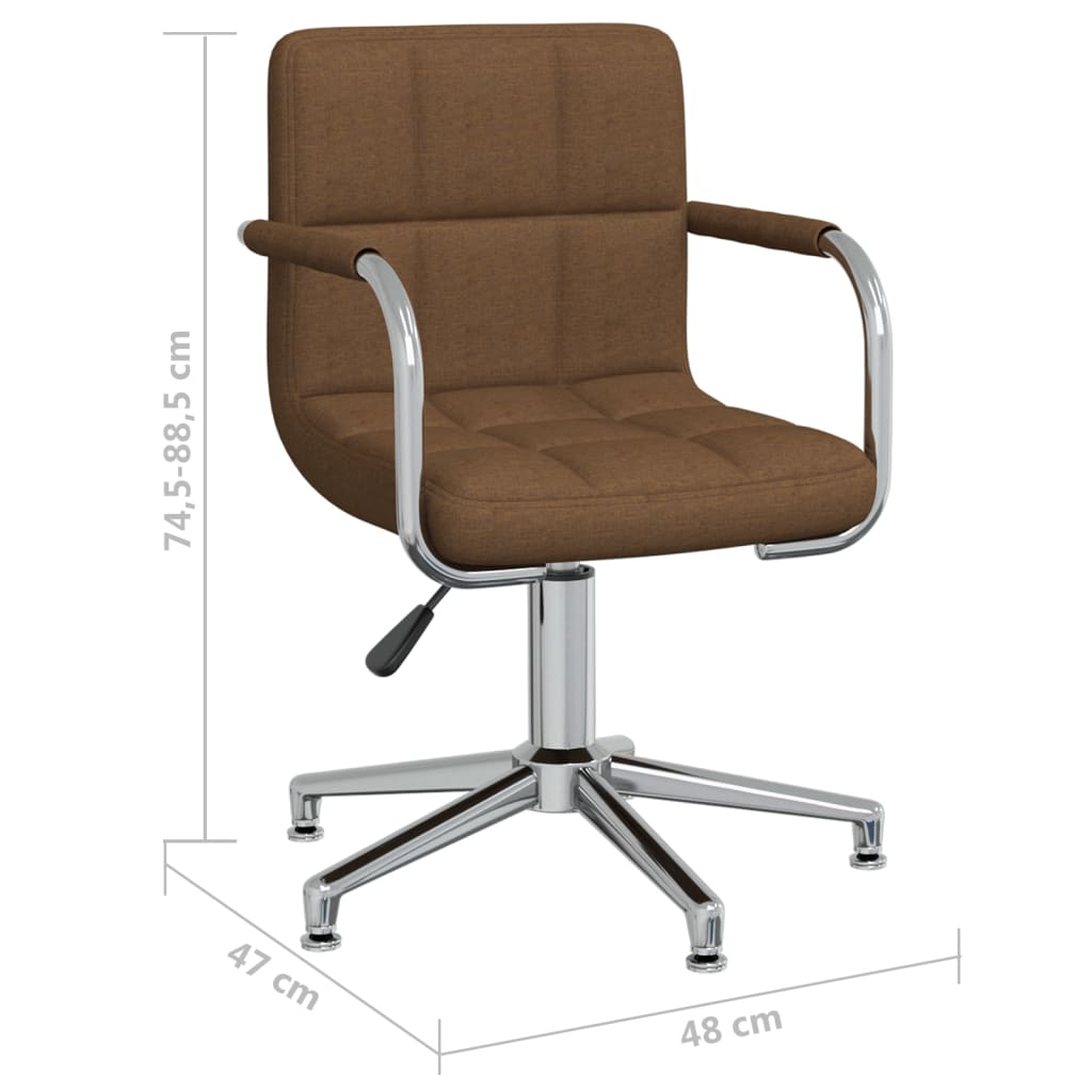 Scaun de bucatarie pivotant, material textil, maro, model 13 — imaginea 3