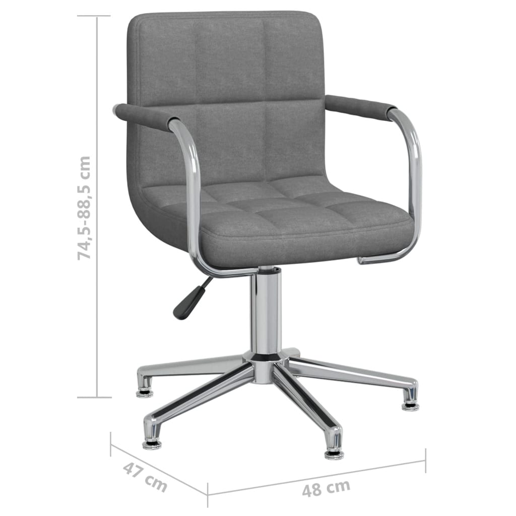 Scaun de bucatarie pivotant, material textil, gri deschis, model 24 — imaginea 3