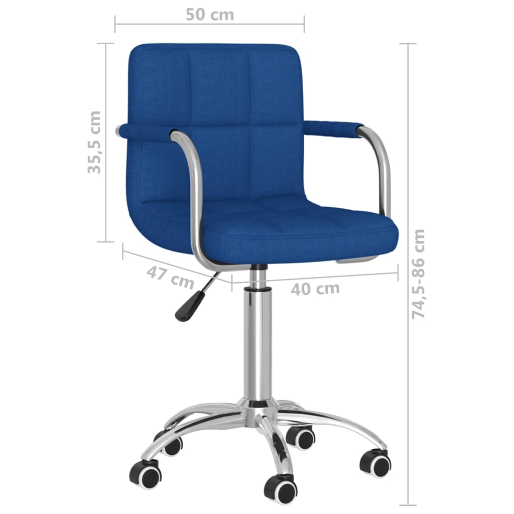 Scaun de bucatarie pivotant, material textil, albastru, model 4 — imaginea 7