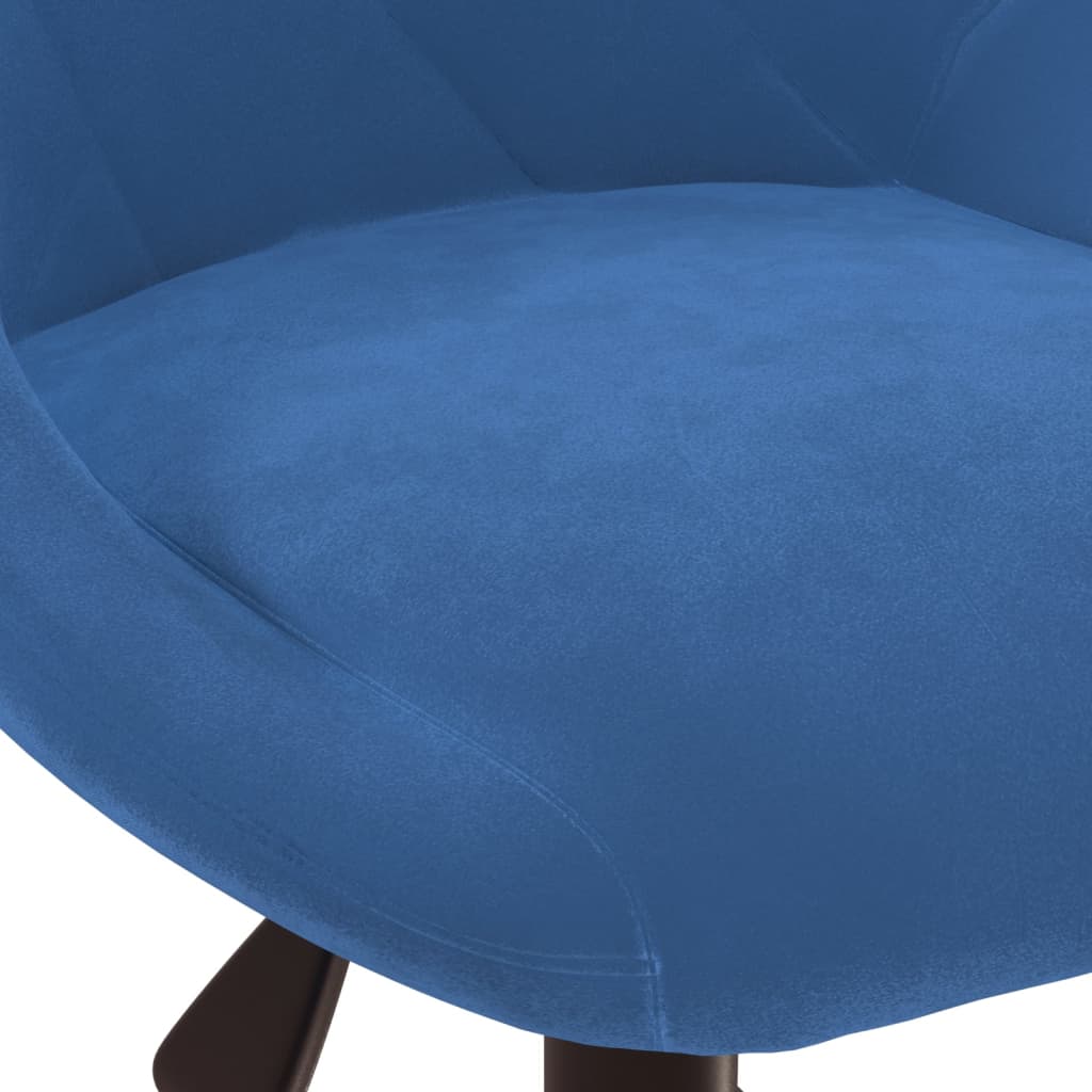 Scaun de masa pivotant, catifea, albastru — imaginea 3